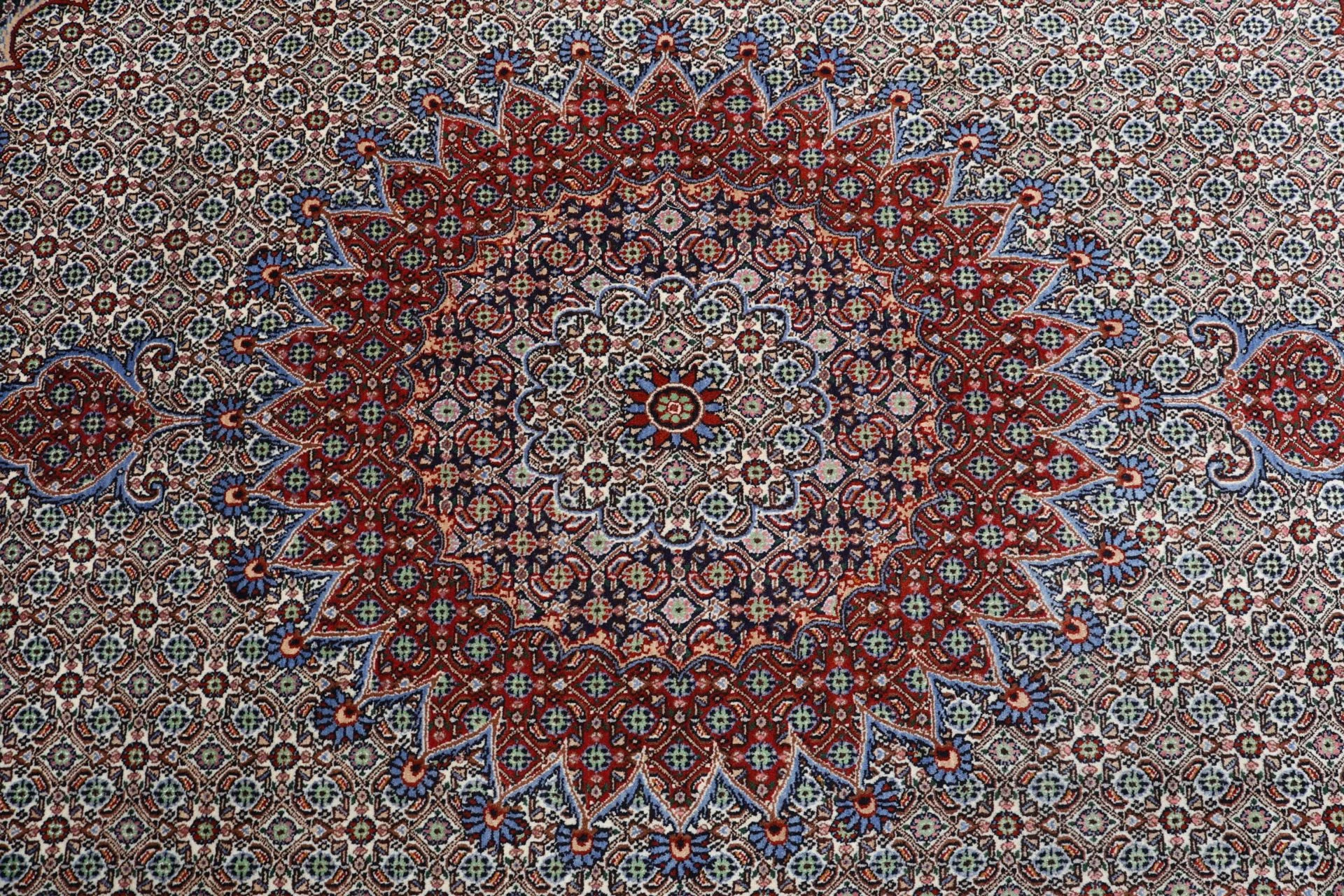 Hand-Knotted Wool Moud Persian Rug, 247 × 355 cm