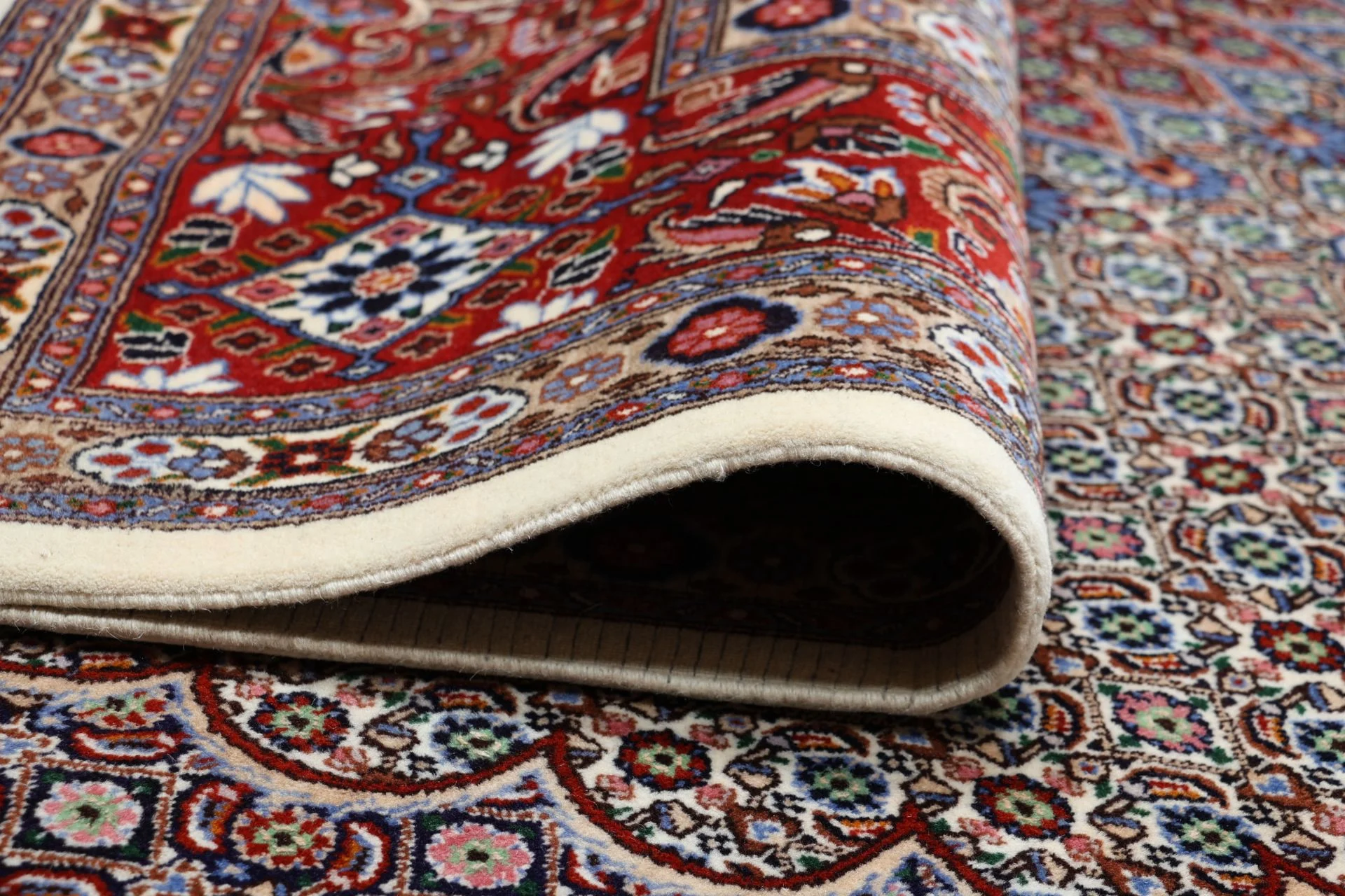 Hand-Knotted Wool Moud Persian Rug, 247 × 355 cm