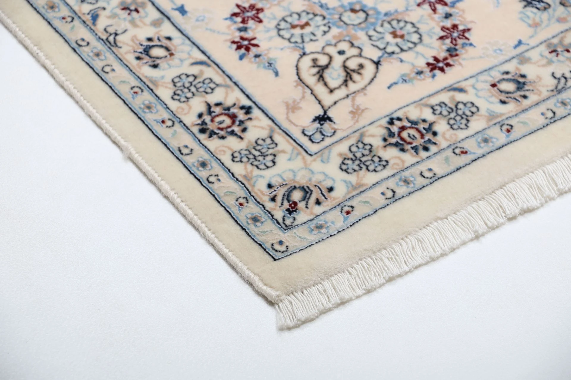 Nain Persian Rug — hand-knotted, 198 × 243 cm, Wool & Silk