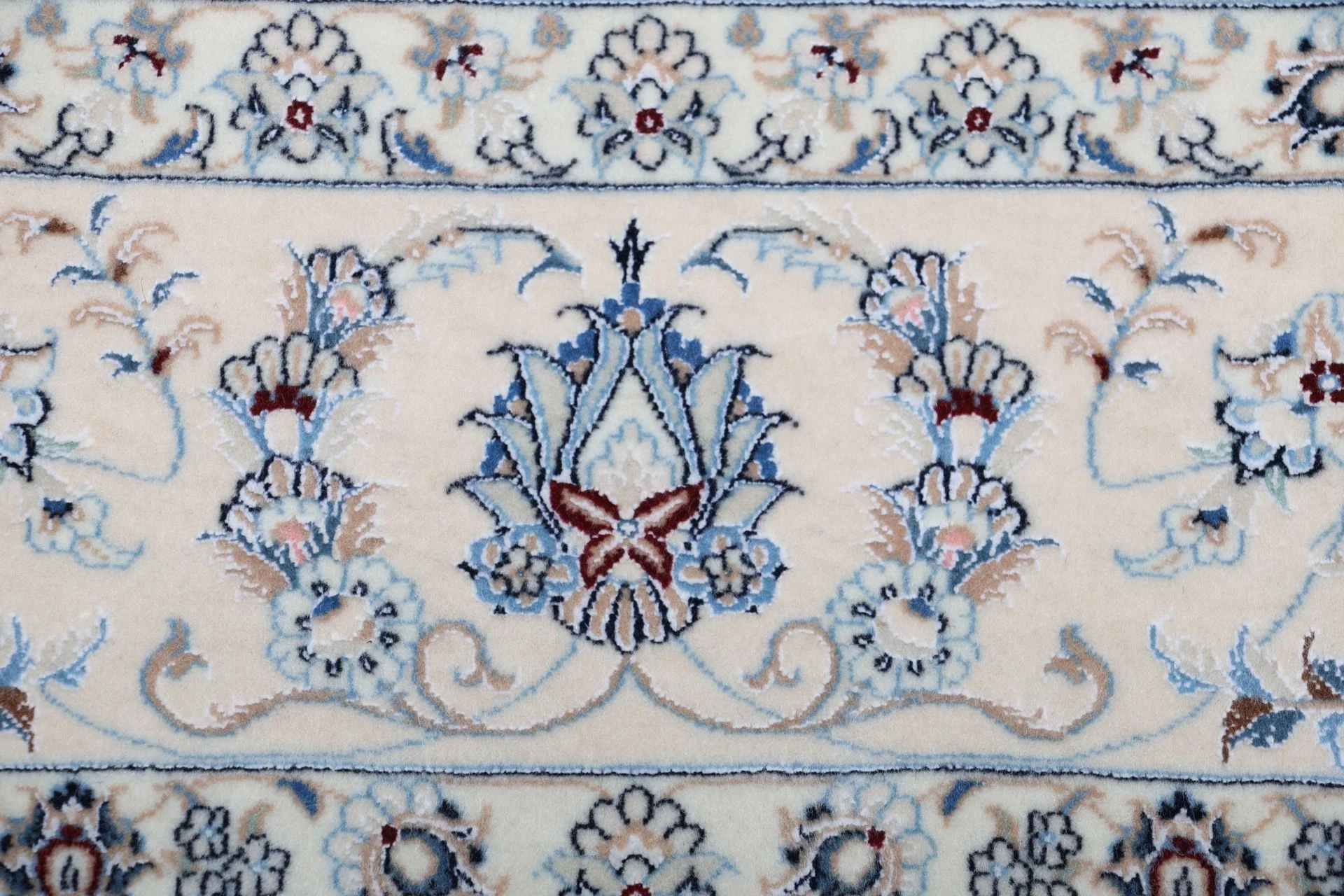 Nain Persian Rug — hand-knotted, 198 × 243 cm, Wool & Silk