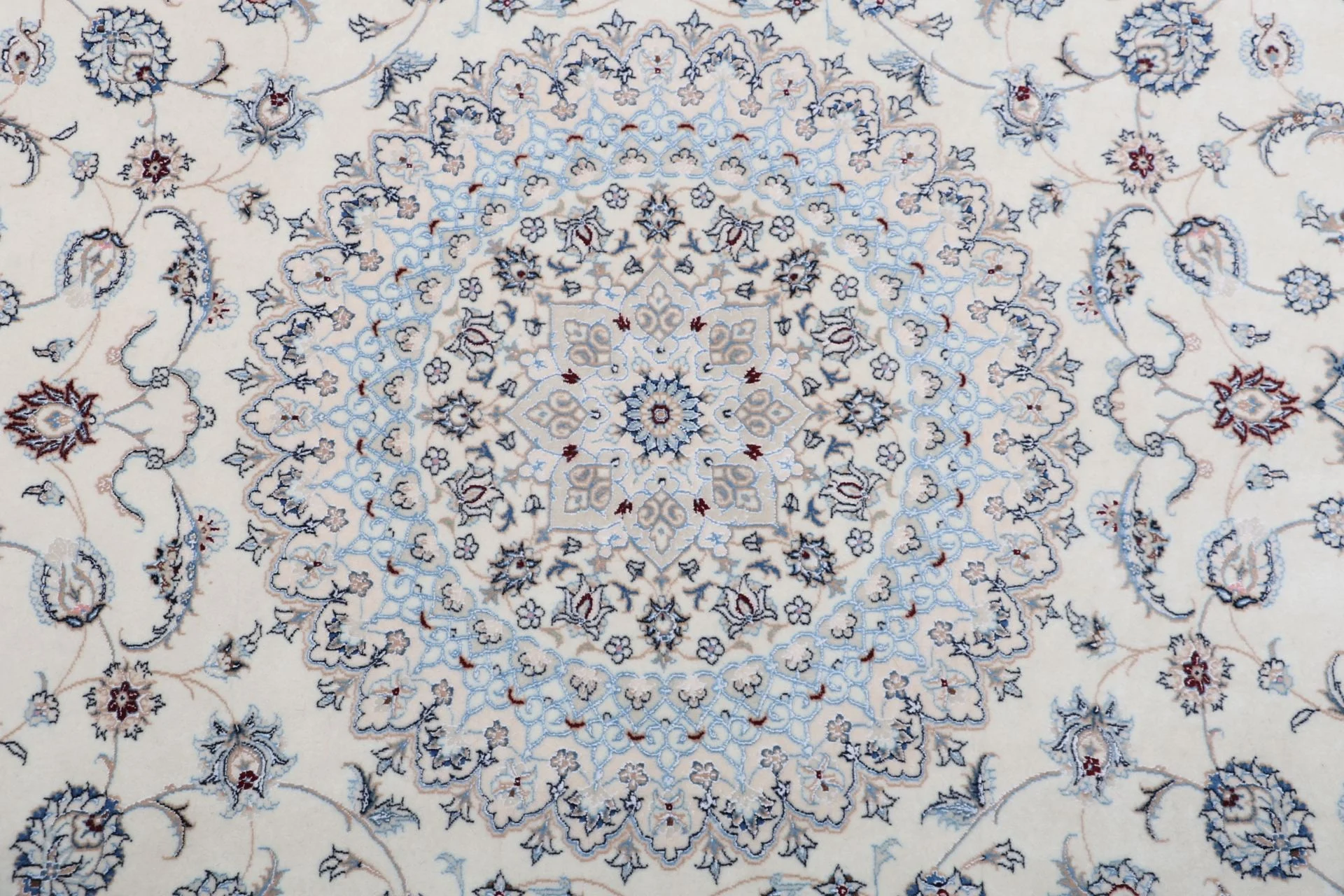 Nain Persian Rug — hand-knotted, 198 × 243 cm, Wool & Silk
