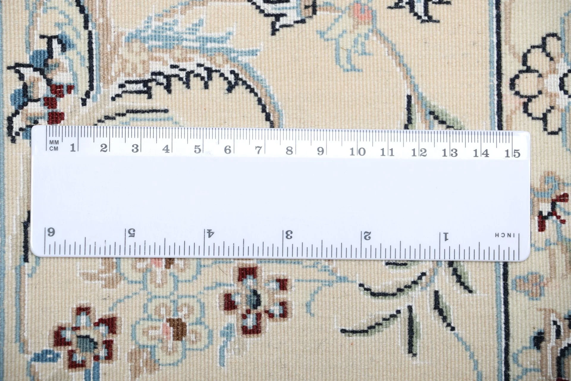 Nain Persian Rug — hand-knotted, 198 × 243 cm, Wool & Silk