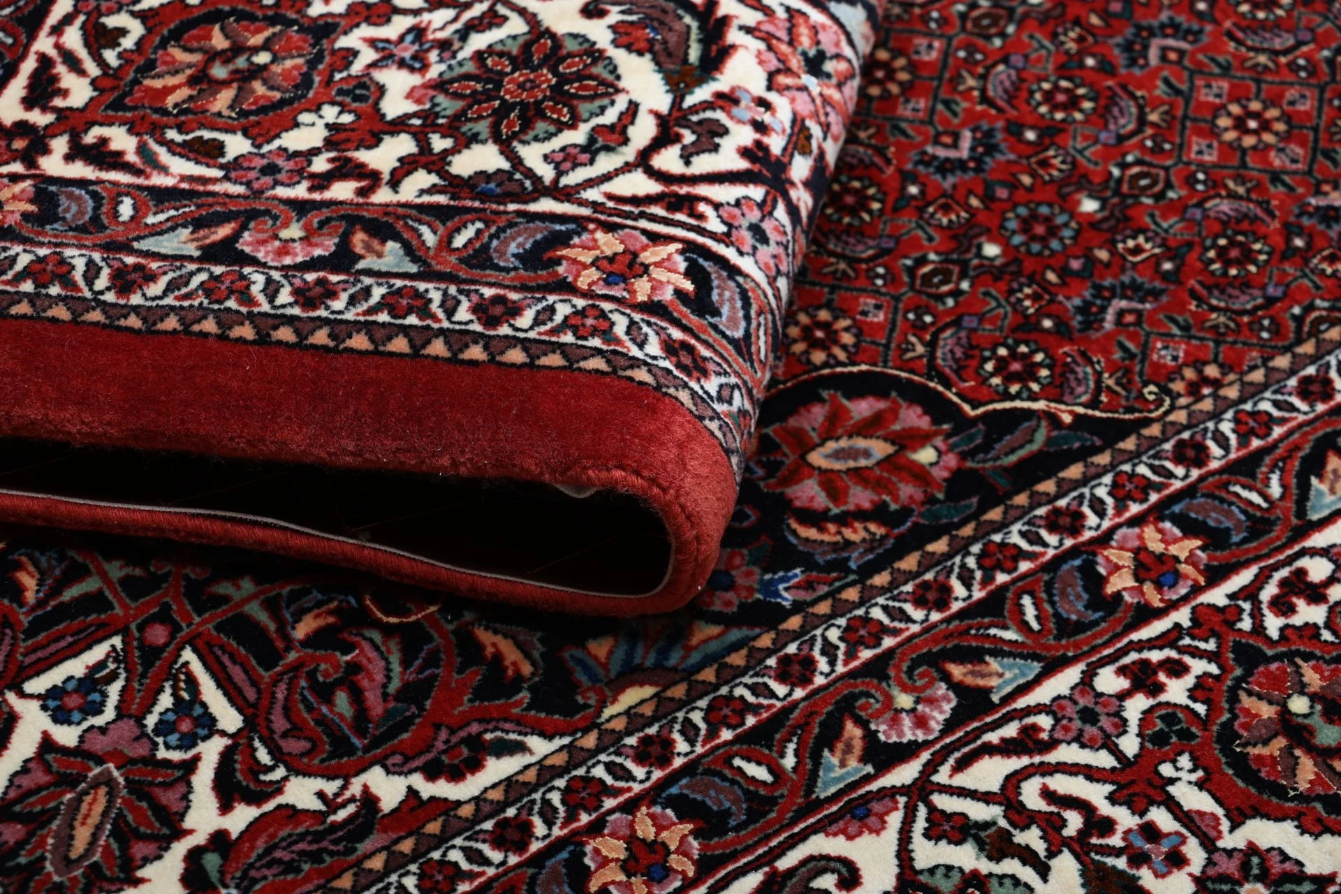 Hand-Knotted Wool & Silk Bijar Persian Rug, 205 × 220 cm