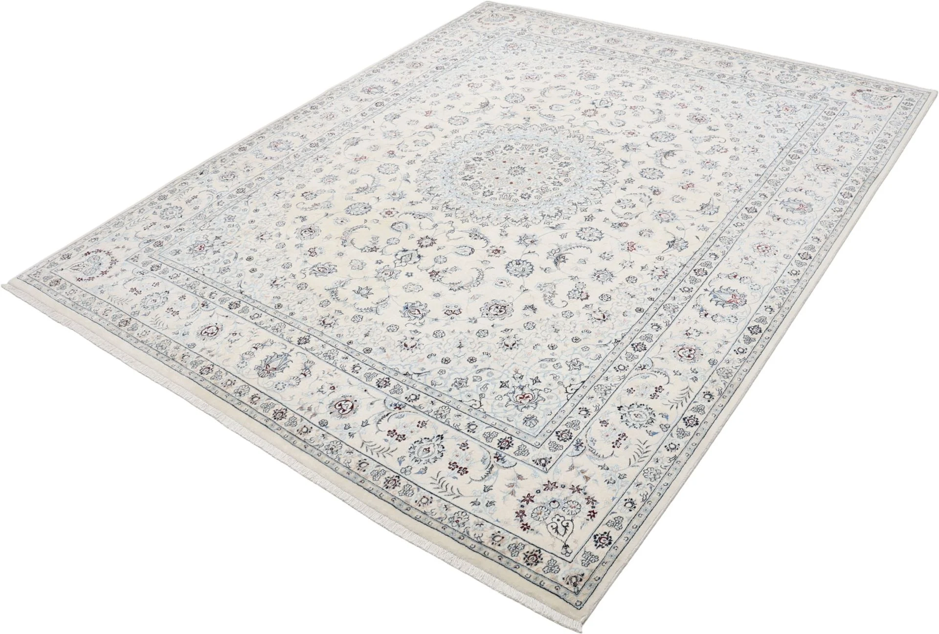Nain Persian Rug 200 × 249 cm, Wool & Silk, hand-knotted