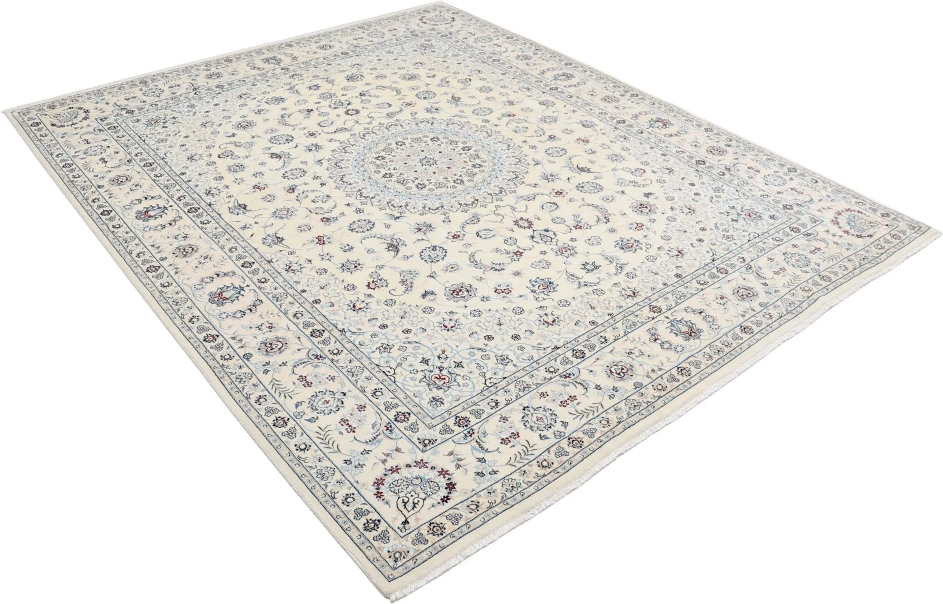 Nain Persian Rug 200 × 249 cm, Wool & Silk, hand-knotted