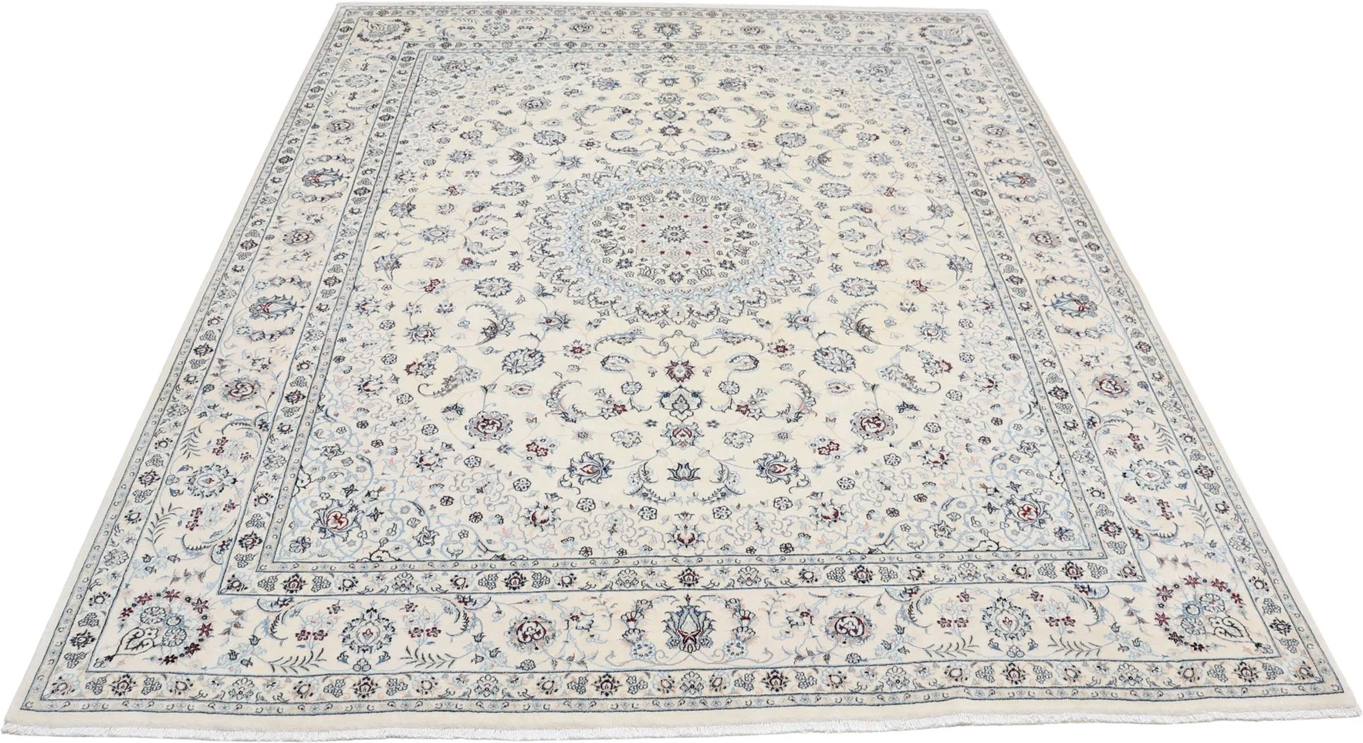 Nain Persian Rug 200 × 249 cm, Wool & Silk, hand-knotted
