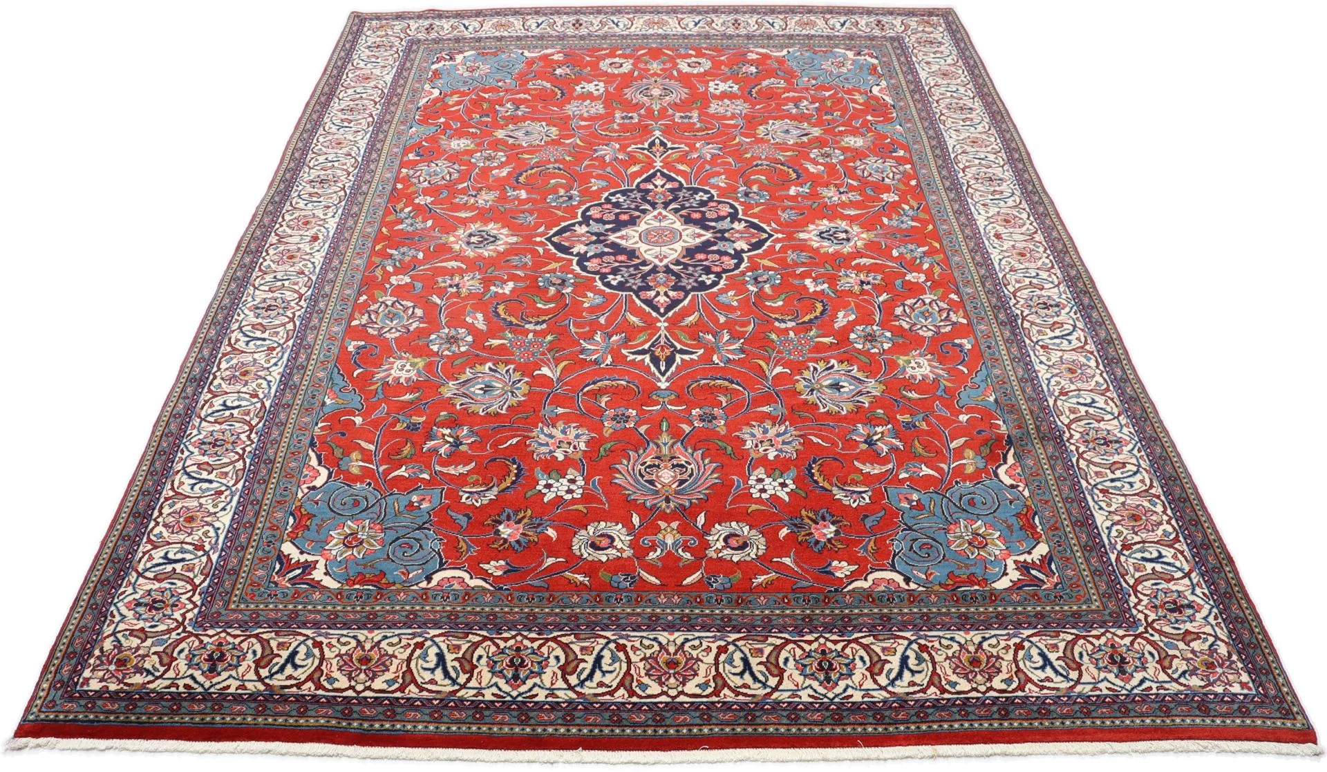 Hand-Knotted Wool Sarouk Persian Rug, 247 × 341 cm