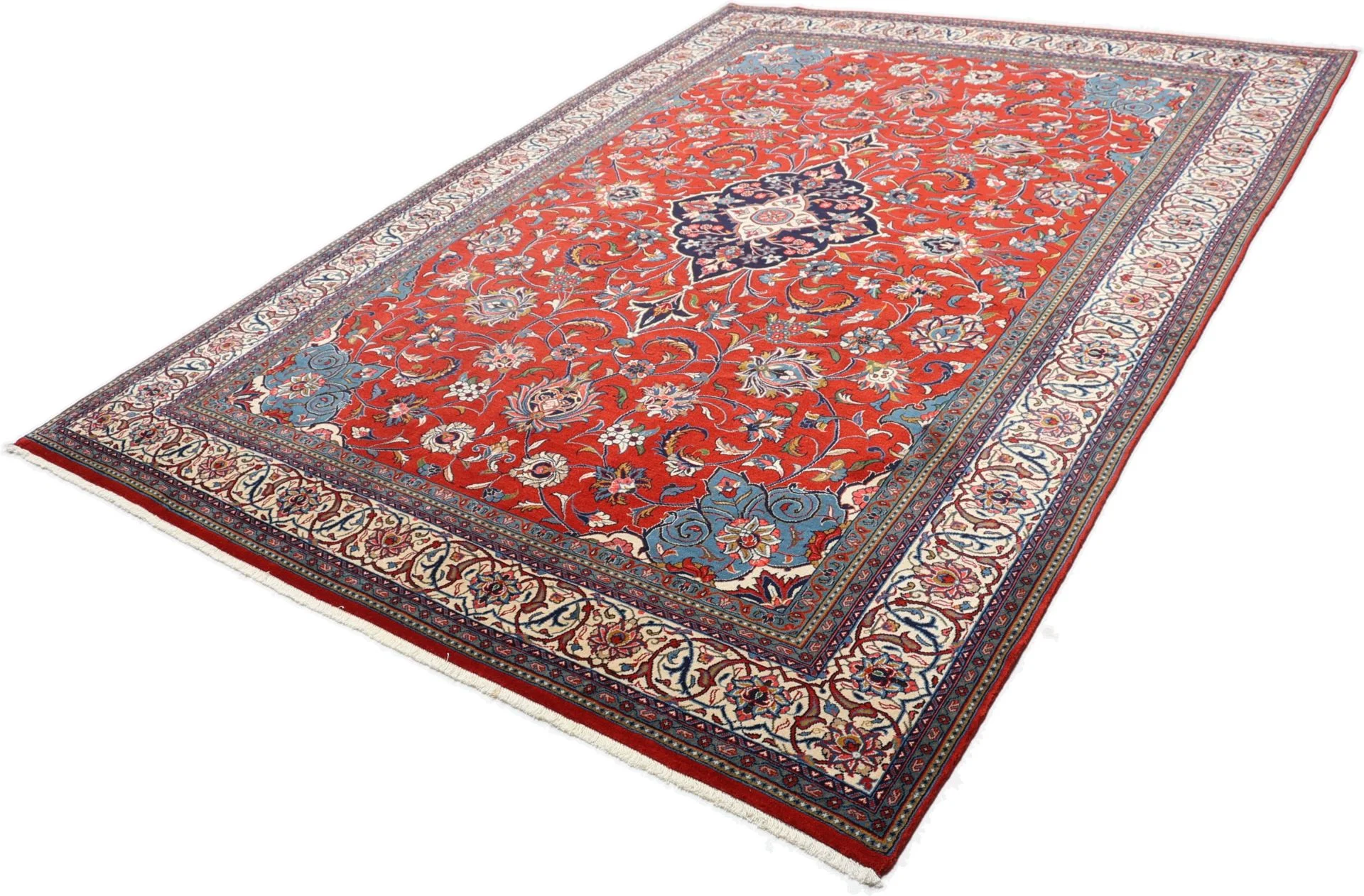 Hand-Knotted Wool Sarouk Persian Rug, 247 × 341 cm