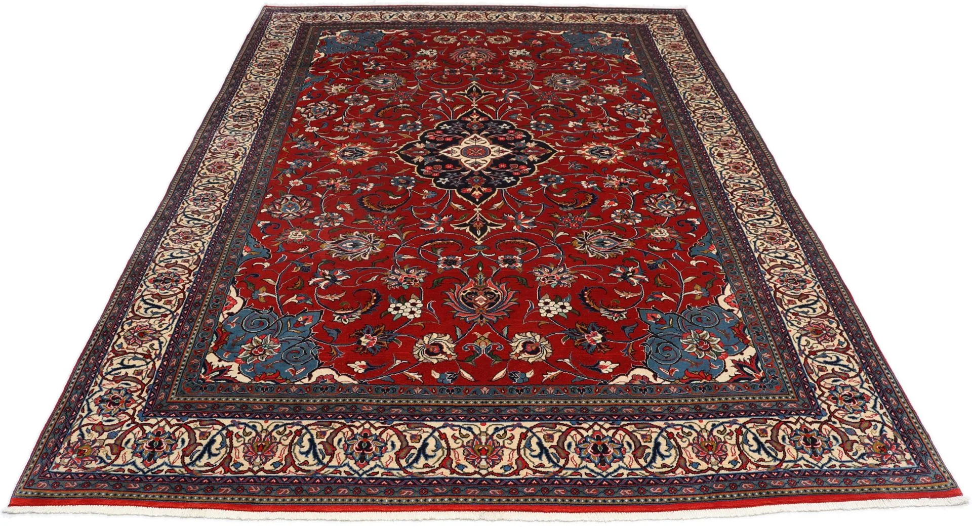 Hand-Knotted Wool Sarouk Persian Rug, 247 × 341 cm