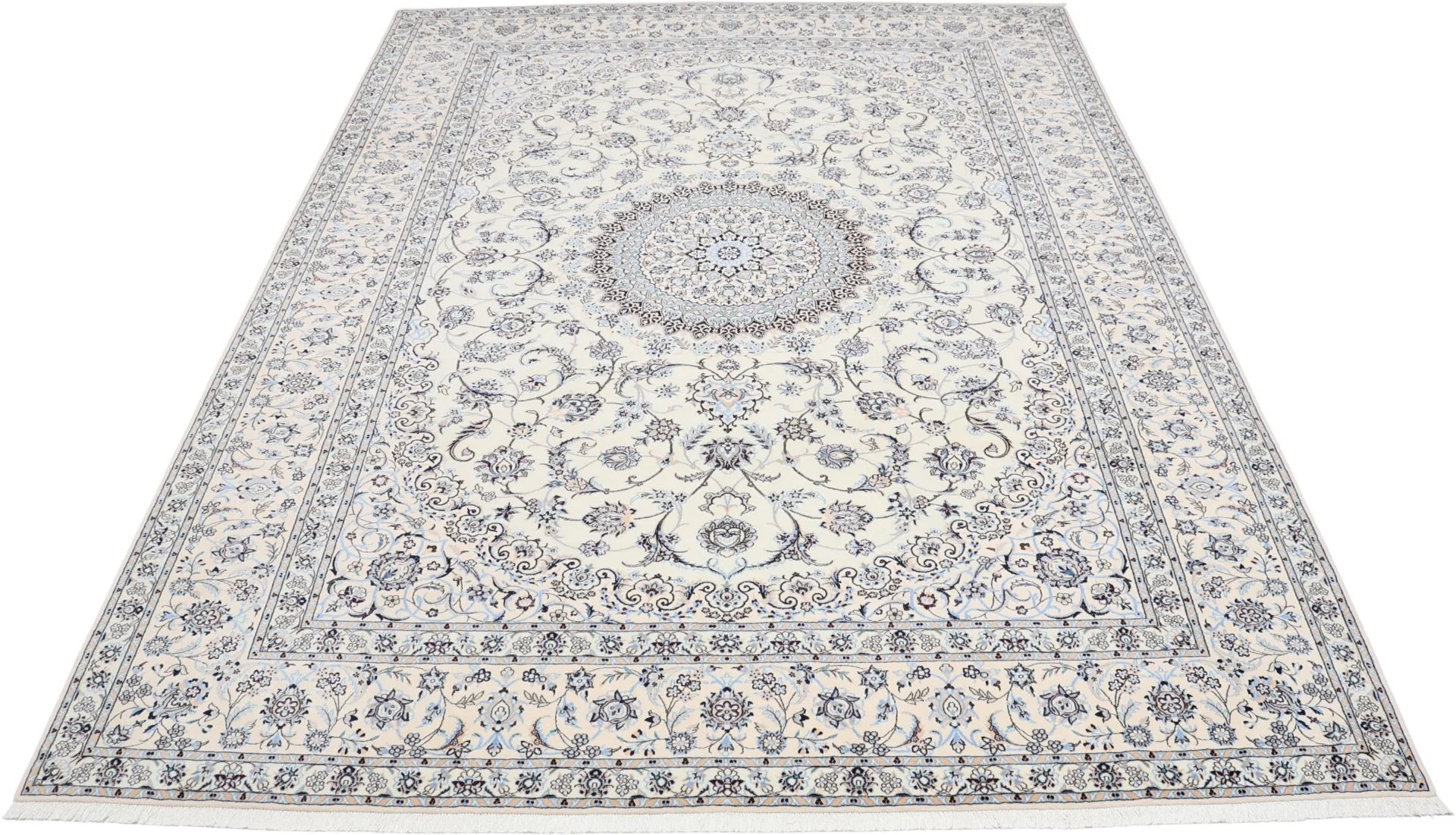 Nain Persian Rug — hand-knotted, 255 × 357 cm, Wool & Silk