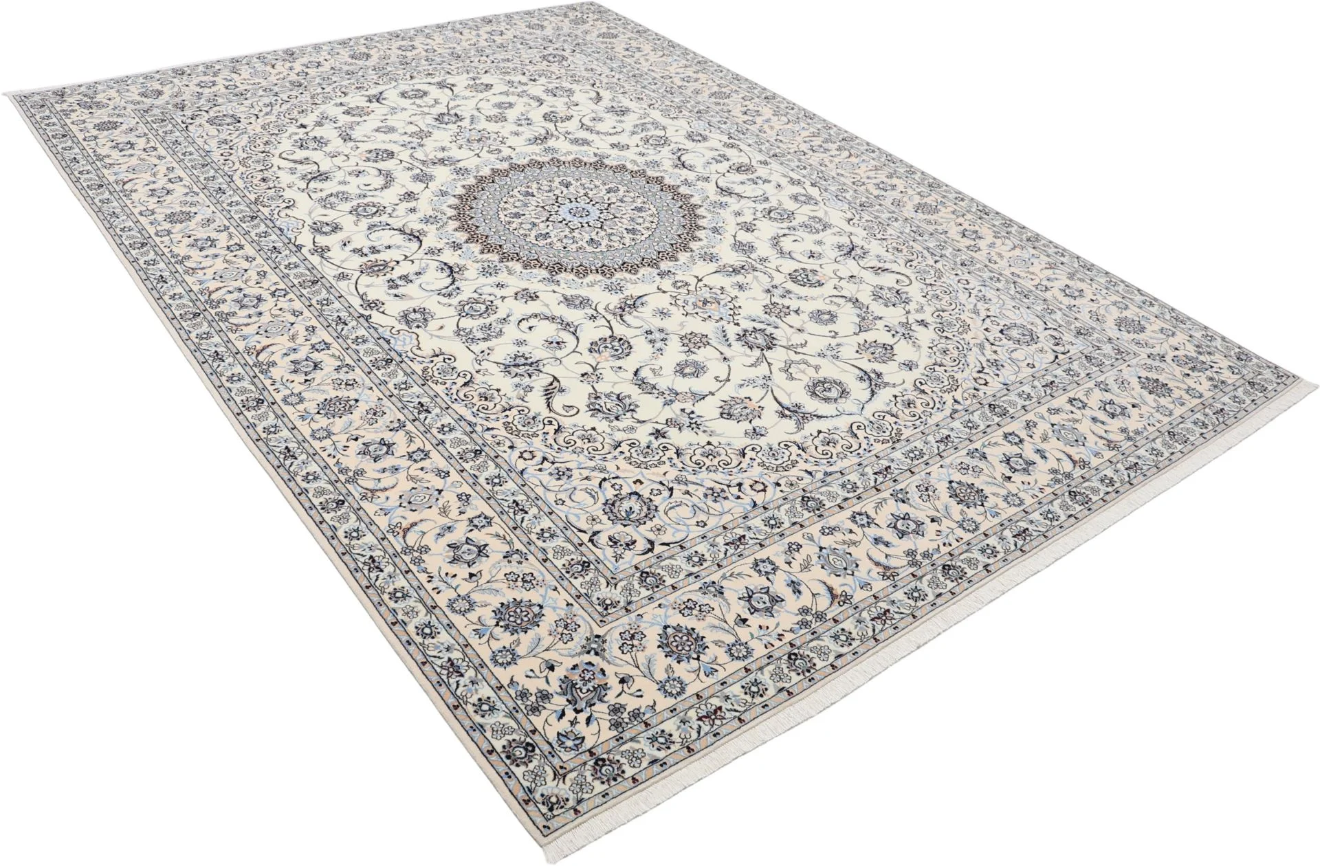 Nain Persian Rug — hand-knotted, 255 × 357 cm, Wool & Silk