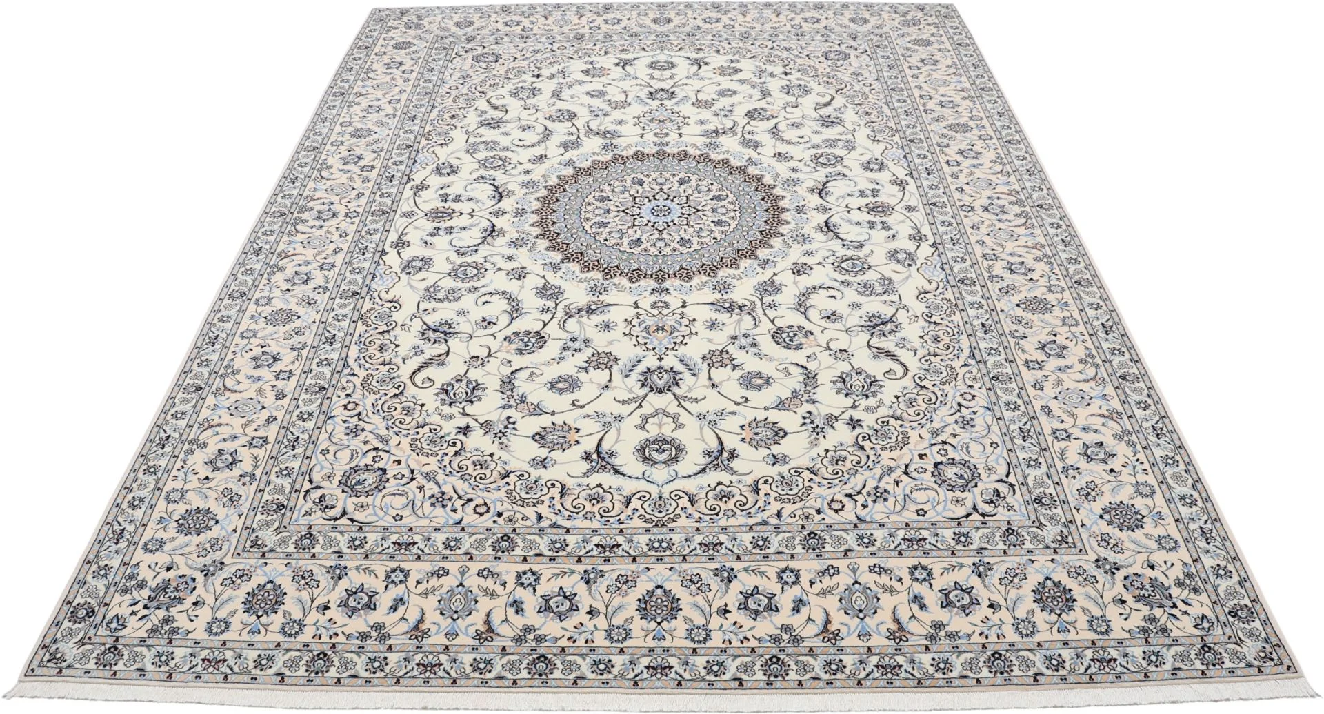 Nain Persian Rug — hand-knotted, 255 × 357 cm, Wool & Silk