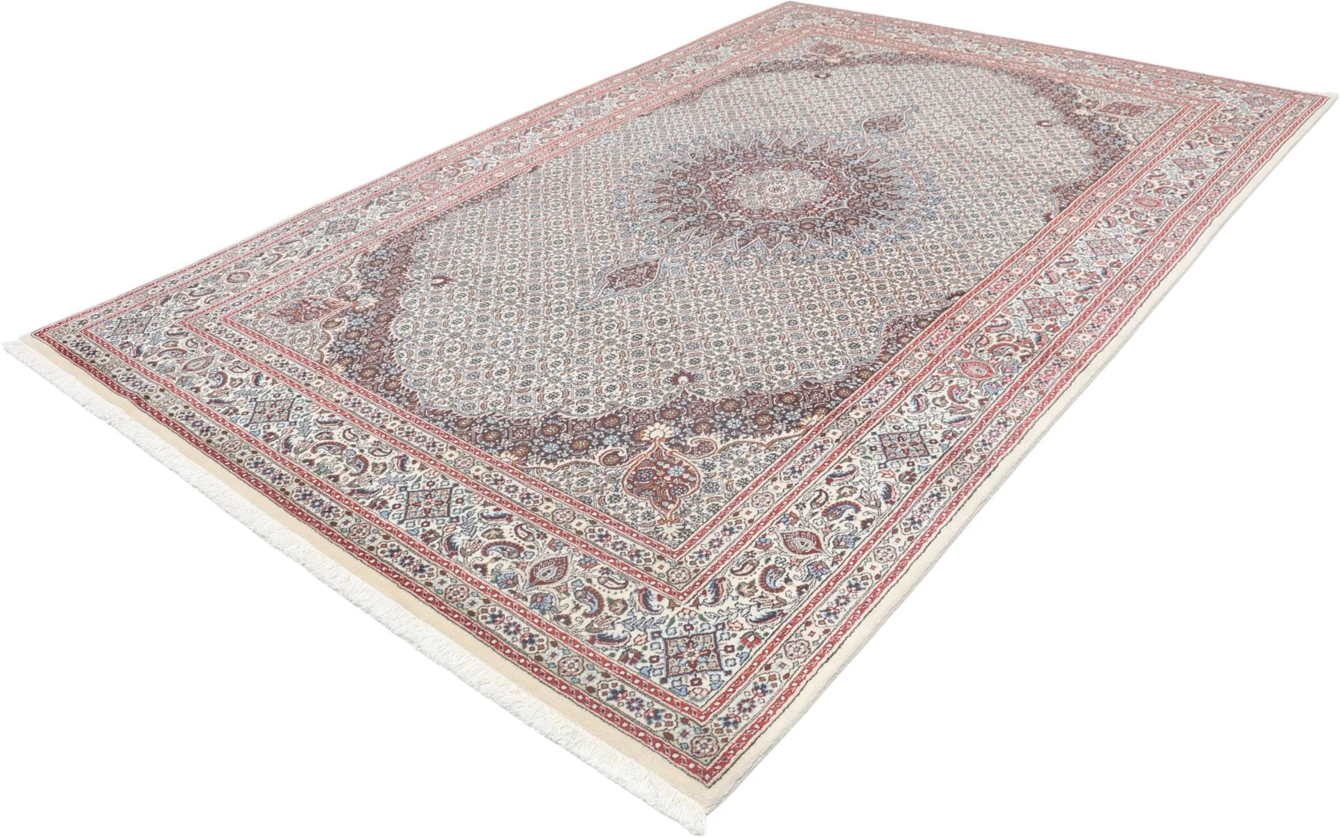 Moud Persian Rug — hand-knotted, 195 × 300 cm, Wool & Silk