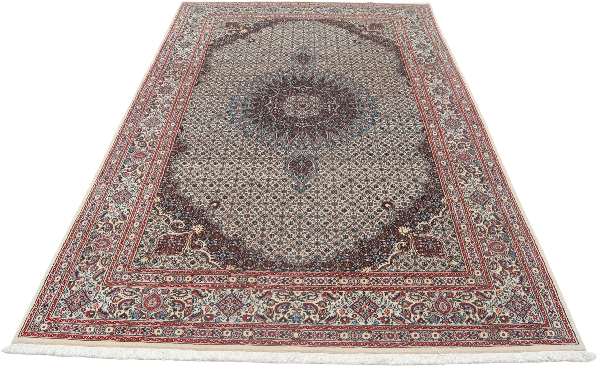 Moud Persian Rug — hand-knotted, 195 × 300 cm, Wool & Silk