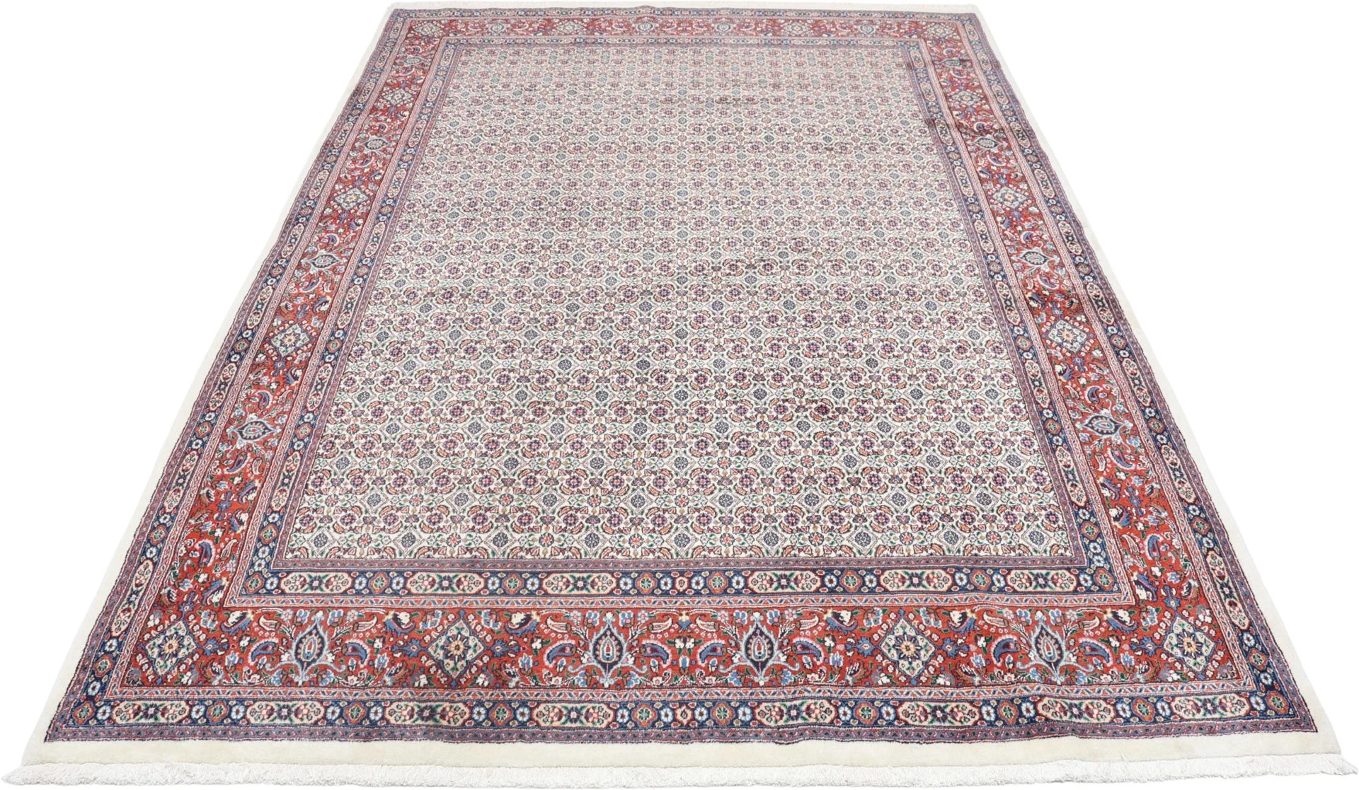 Hand-Knotted Wool Moud Persian Rug, 206 × 293 cm