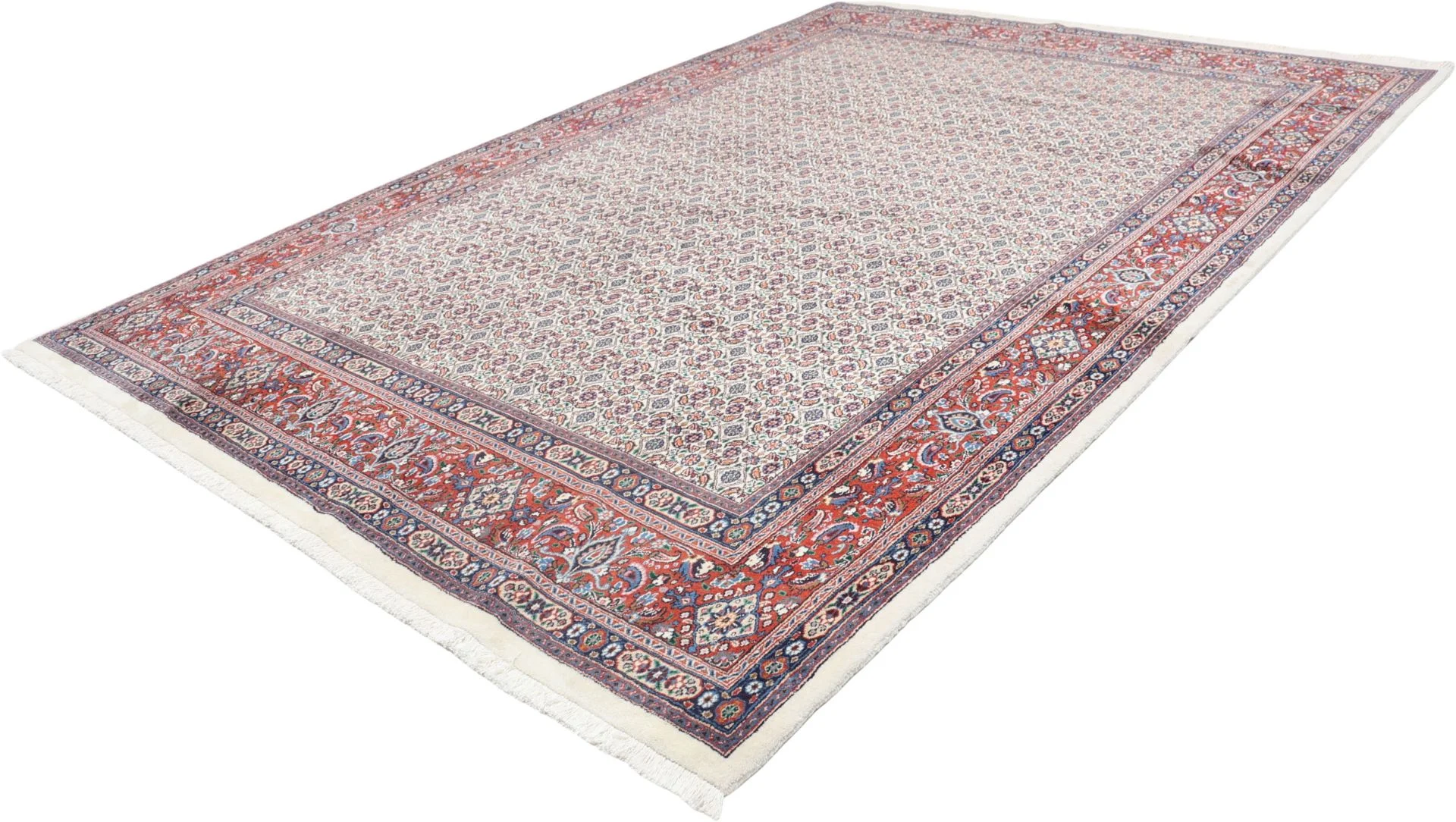 Hand-Knotted Wool Moud Persian Rug, 206 × 293 cm