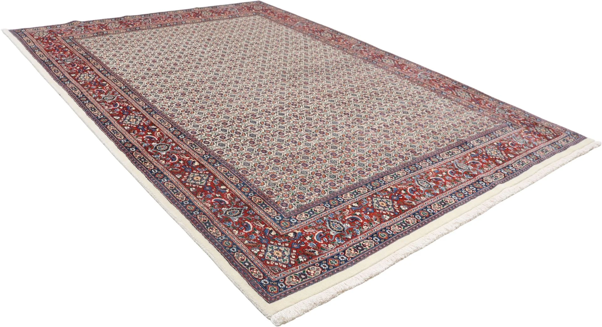Hand-Knotted Wool Moud Persian Rug, 206 × 293 cm