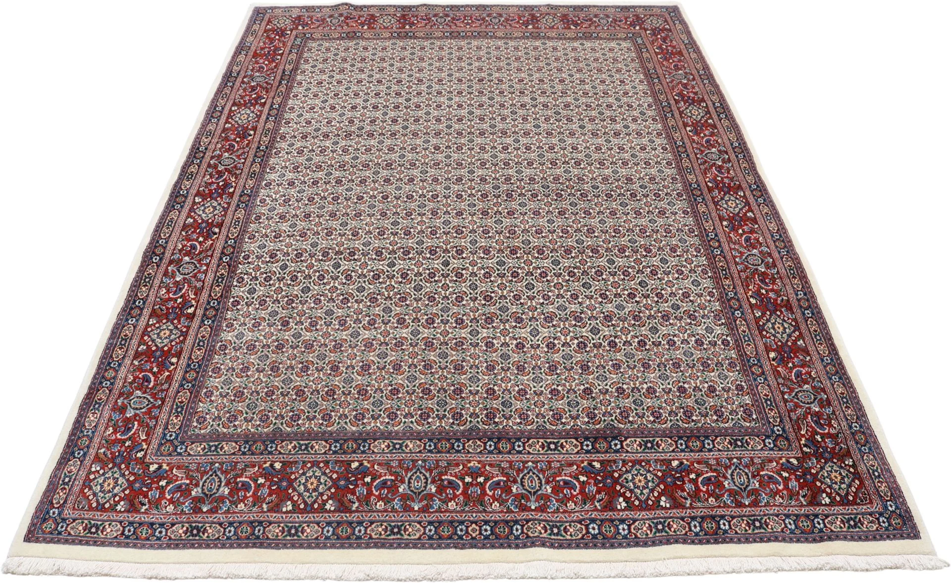 Hand-Knotted Wool Moud Persian Rug, 206 × 293 cm