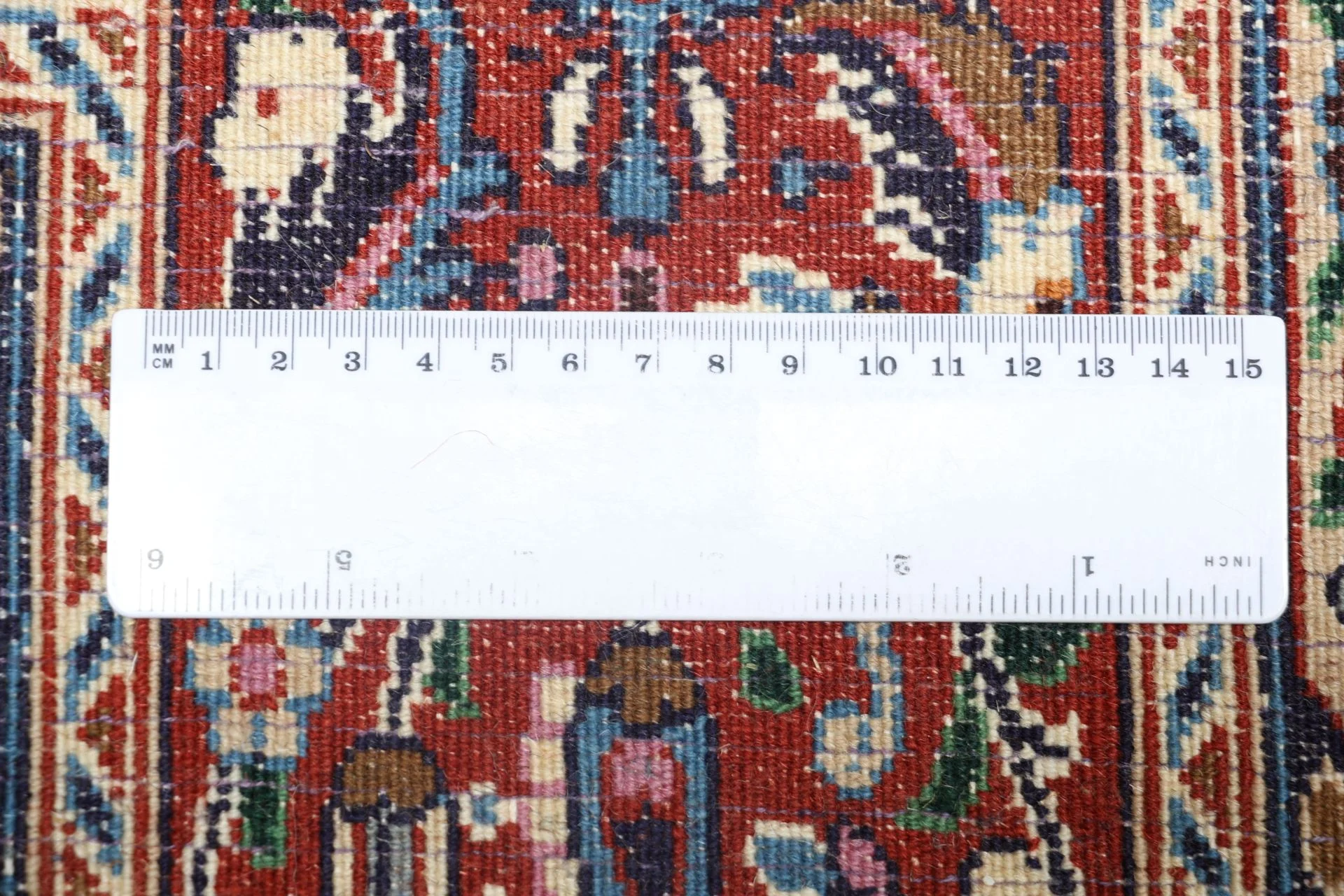 Hand-Knotted Wool Moud Persian Rug, 206 × 293 cm