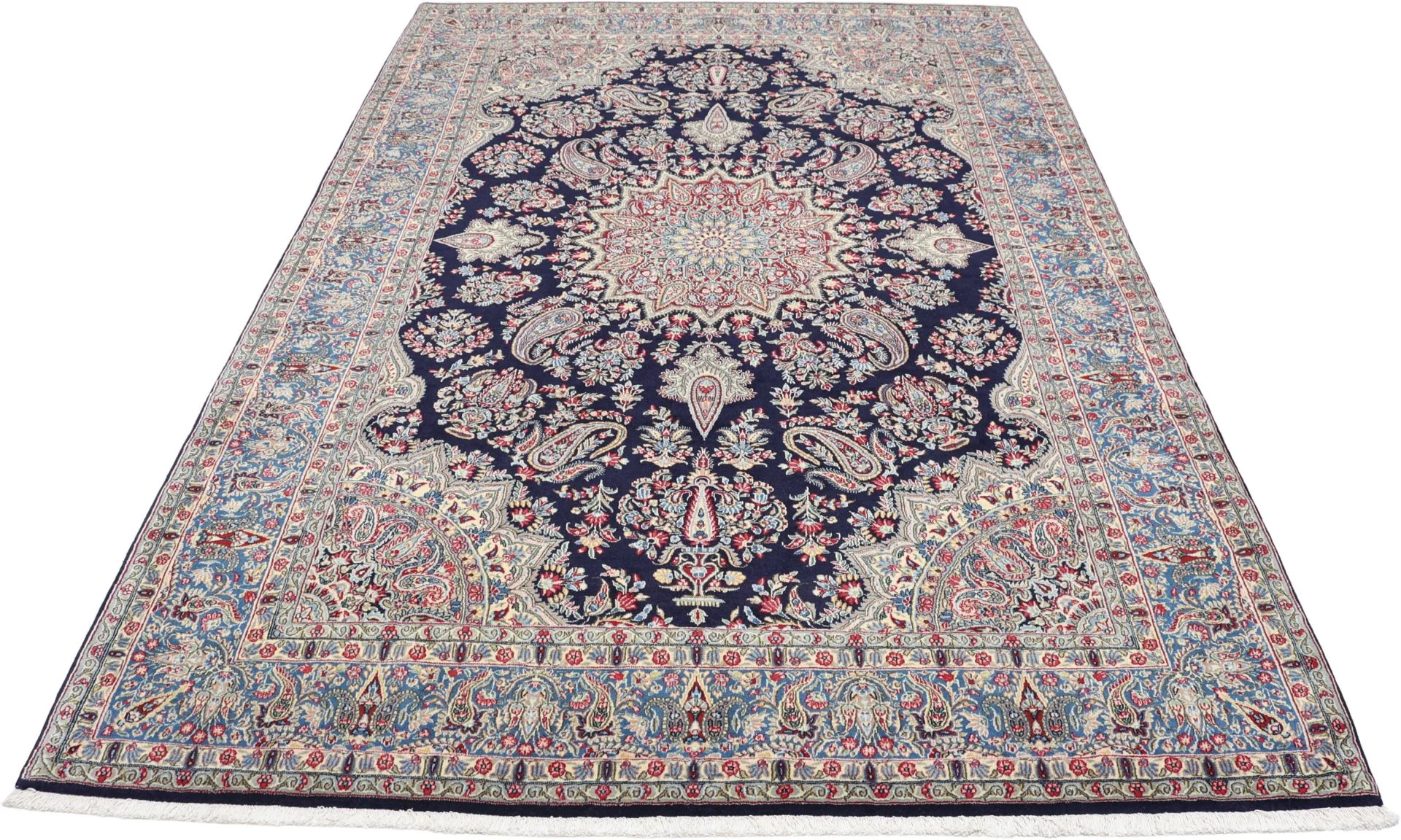 Hand-Knotted Wool Kerman Persian Rug, 202 × 297 cm