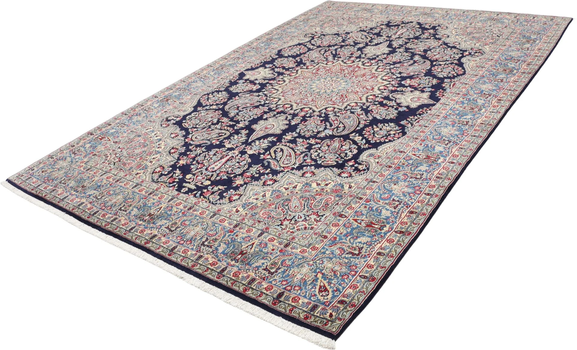 Hand-Knotted Wool Kerman Persian Rug, 202 × 297 cm