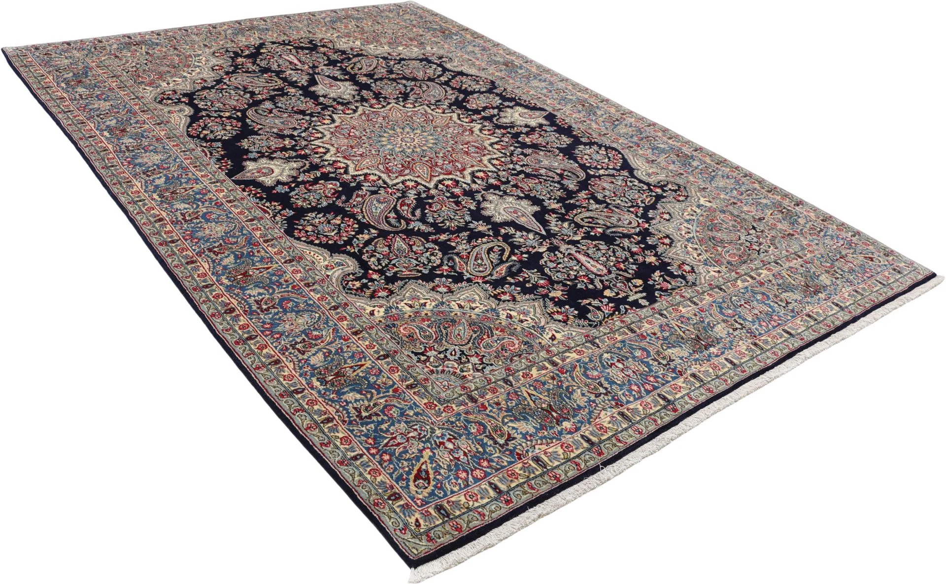 Hand-Knotted Wool Kerman Persian Rug, 202 × 297 cm