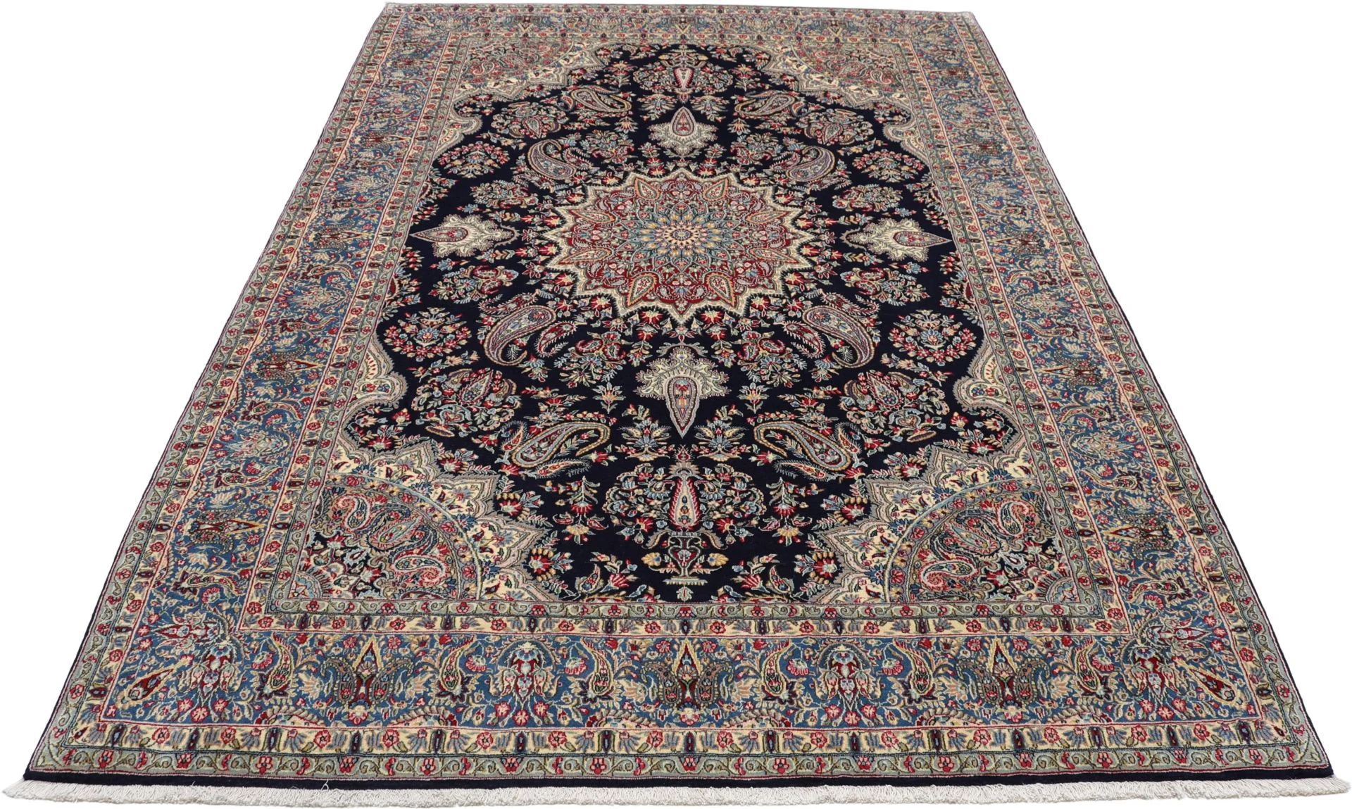 Hand-Knotted Wool Kerman Persian Rug, 202 × 297 cm