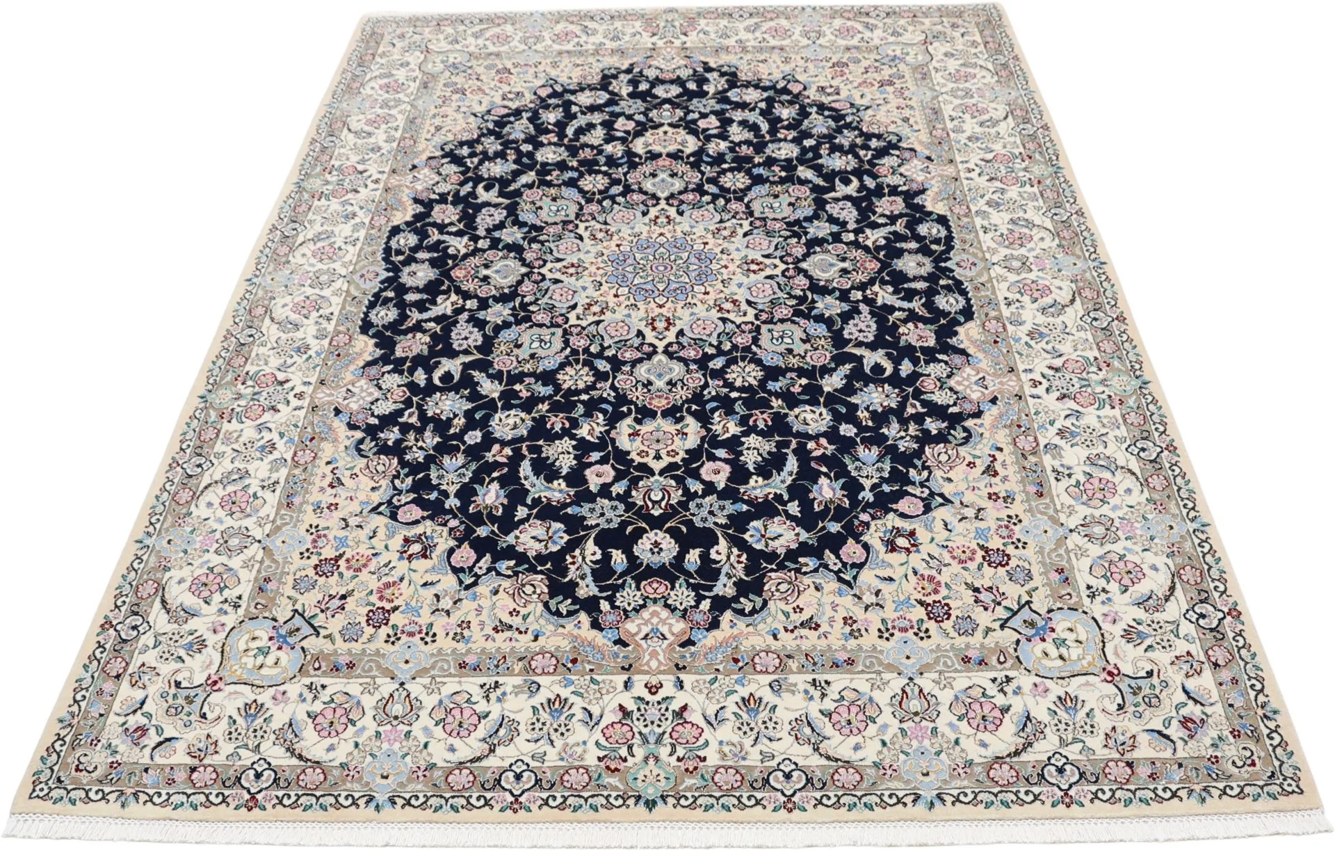 Nain Persian Rug — hand-knotted, 168 × 238 cm, Wool & Silk