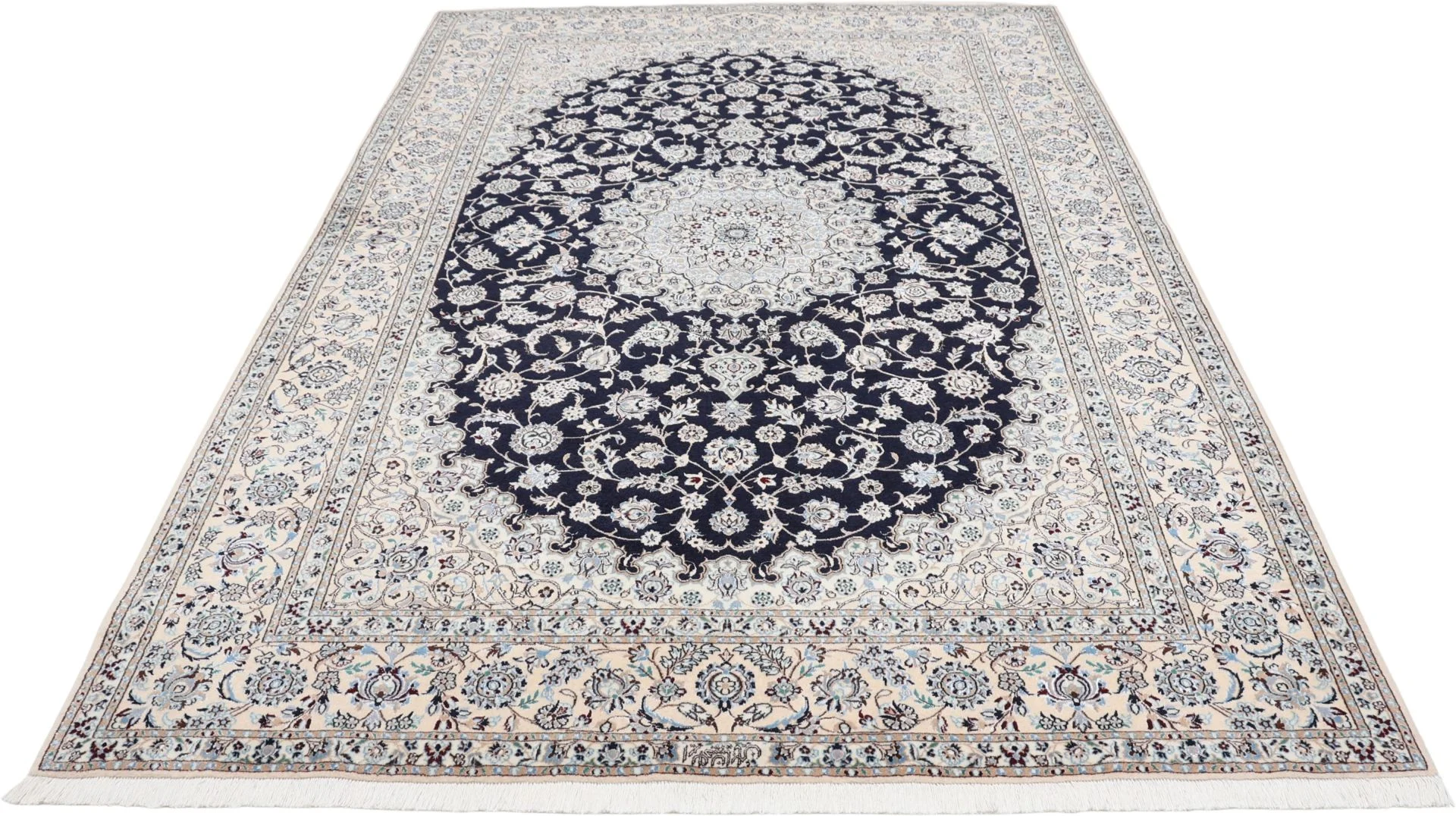 Nain Persian Rug — hand-knotted, 175 × 255 cm, Wool & Silk