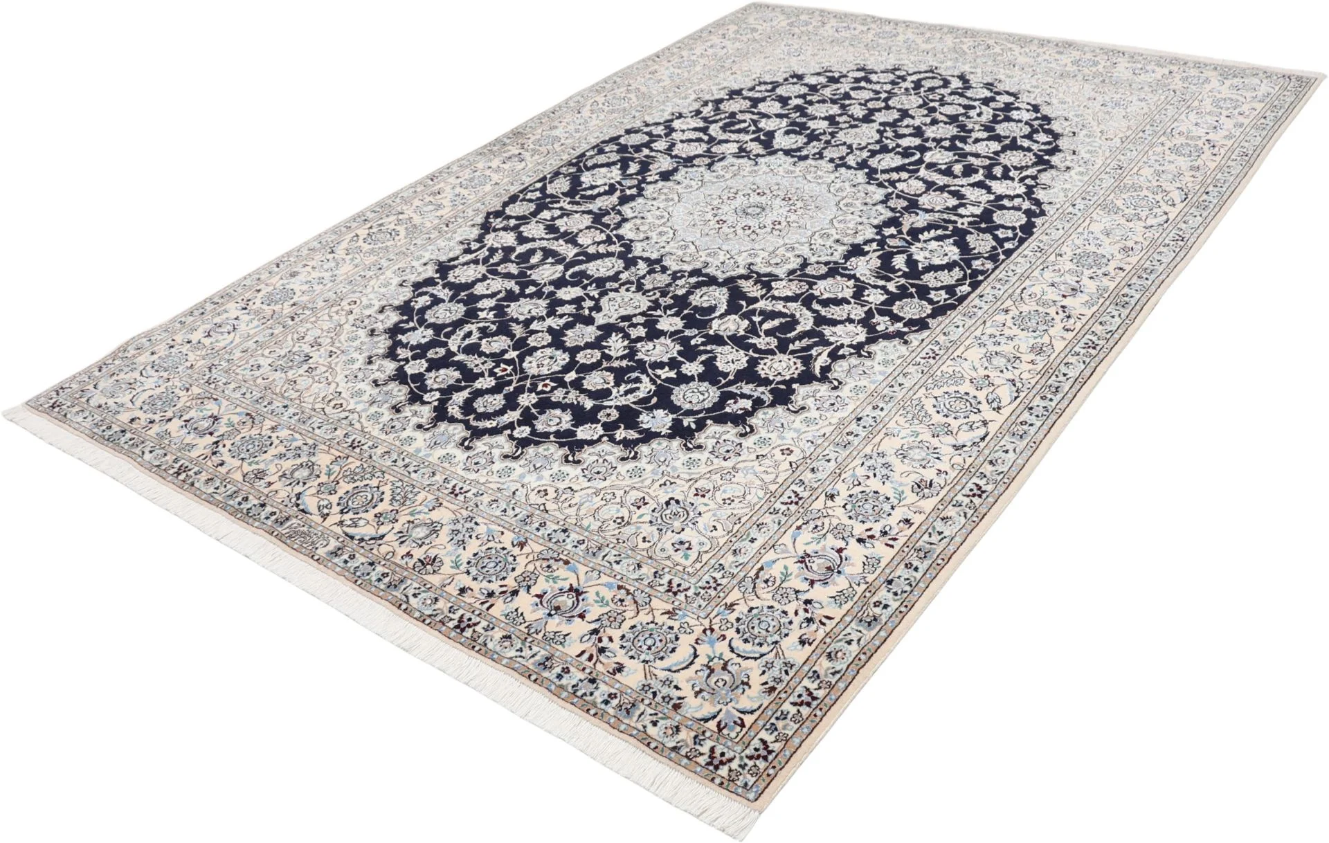 Nain Persian Rug — hand-knotted, 175 × 255 cm, Wool & Silk