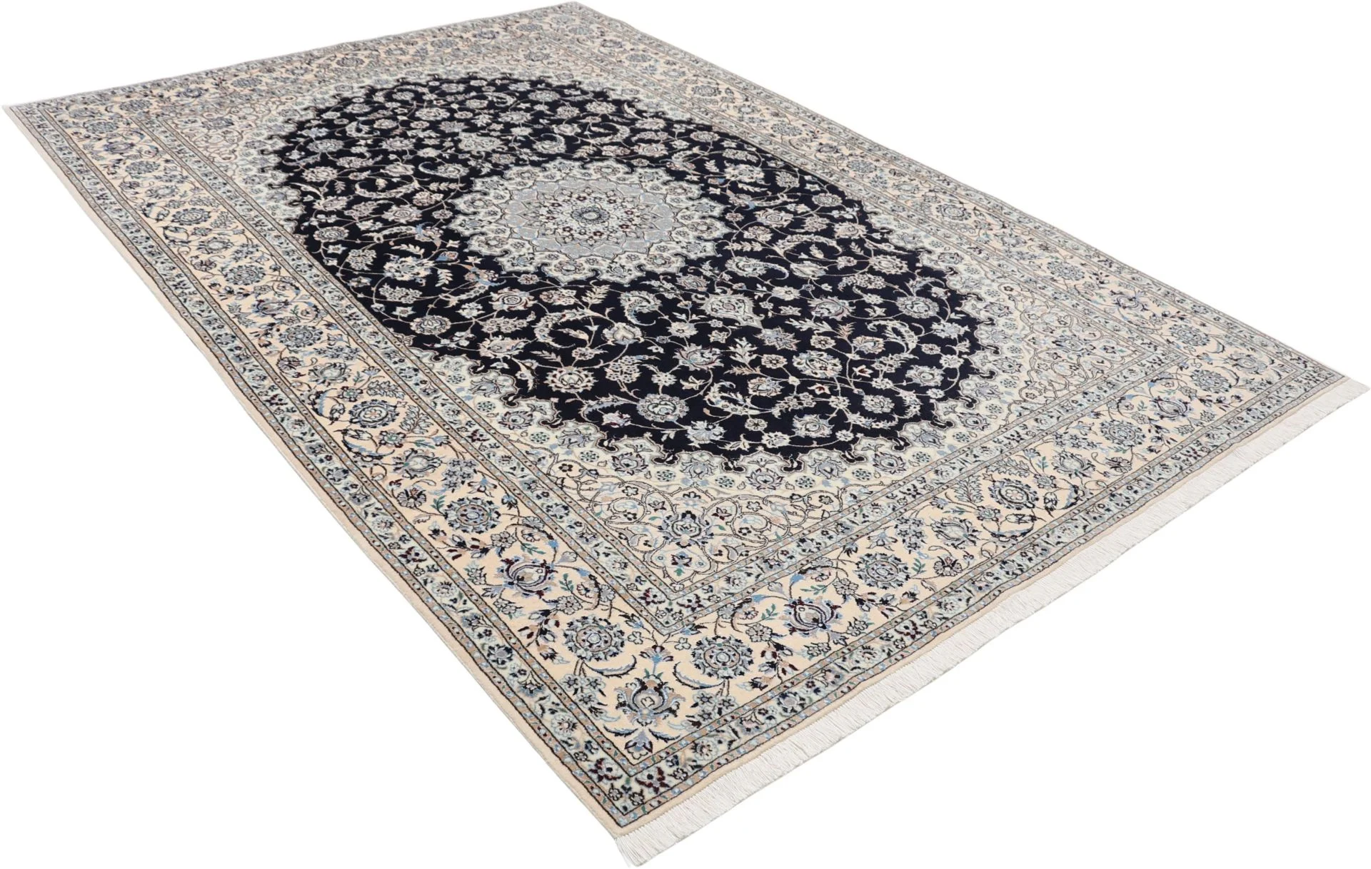 Nain Persian Rug — hand-knotted, 175 × 255 cm, Wool & Silk