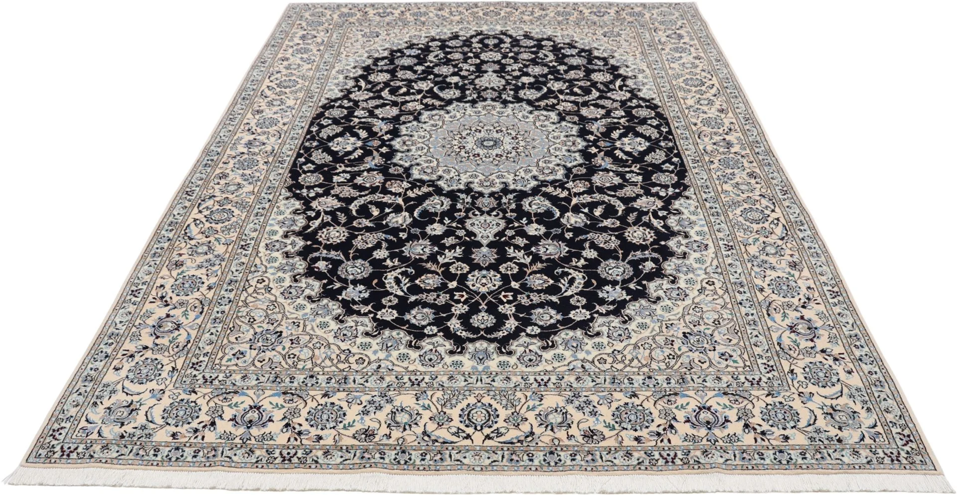 Nain Persian Rug — hand-knotted, 175 × 255 cm, Wool & Silk