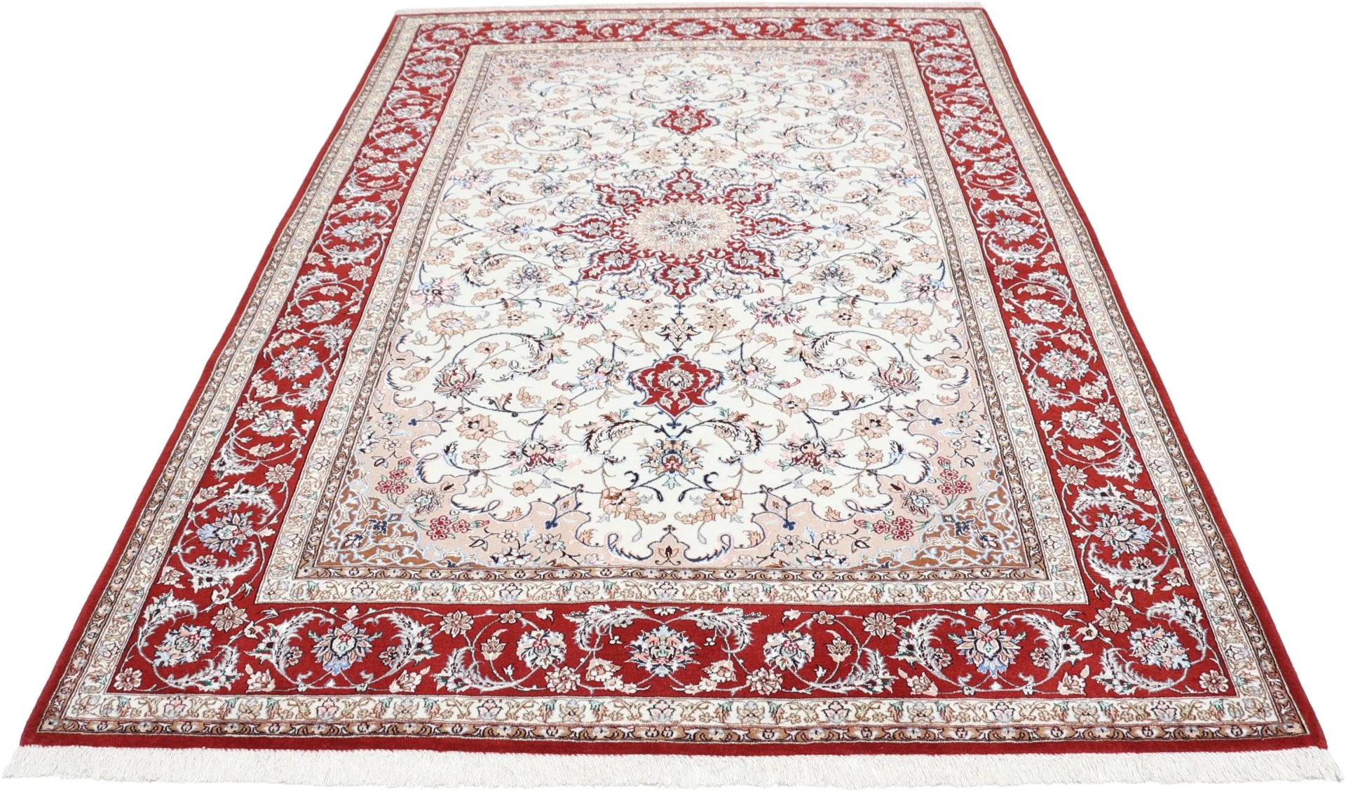 perserteppich-isfahan-157-x-230-cm-schurwolle-seide-handgeknupft-17 Hand-Knotted Wool & Silk Isfahan Persian Rug, 157 × 230 cm
