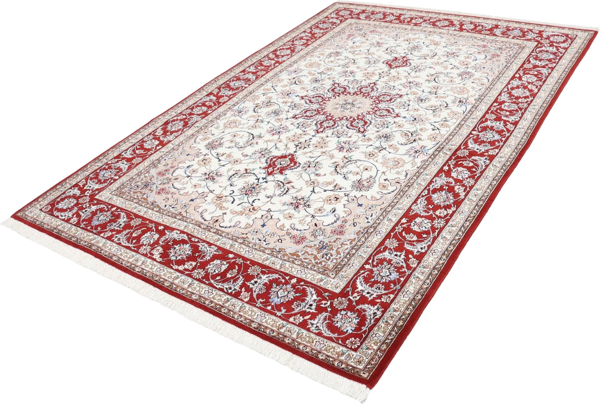 perserteppich-isfahan-157-x-230-cm-schurwolle-seide-handgeknupft-21 Hand-Knotted Wool & Silk Isfahan Persian Rug, 157 × 230 cm