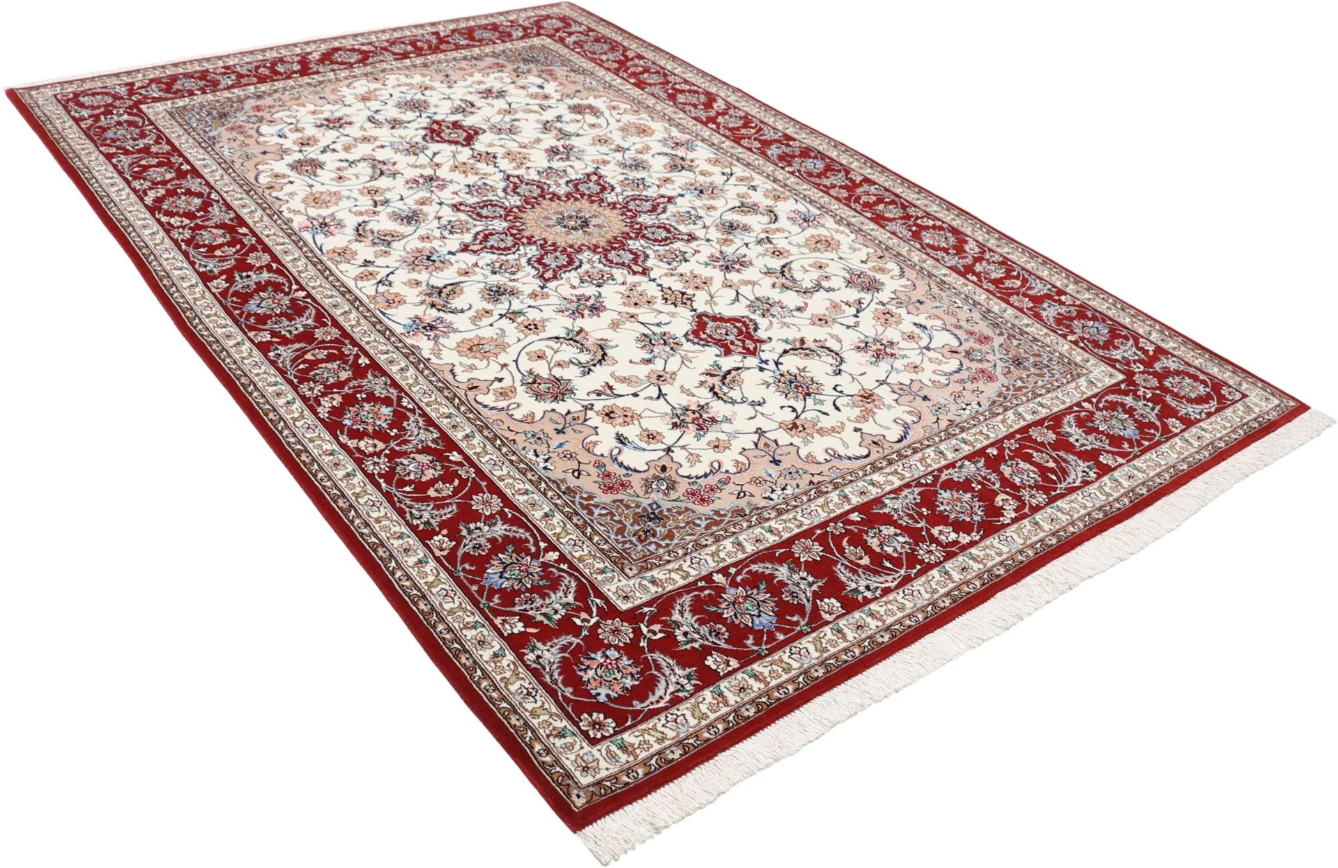 perserteppich-isfahan-157-x-230-cm-schurwolle-seide-handgeknupft-24 Hand-Knotted Wool & Silk Isfahan Persian Rug, 157 × 230 cm