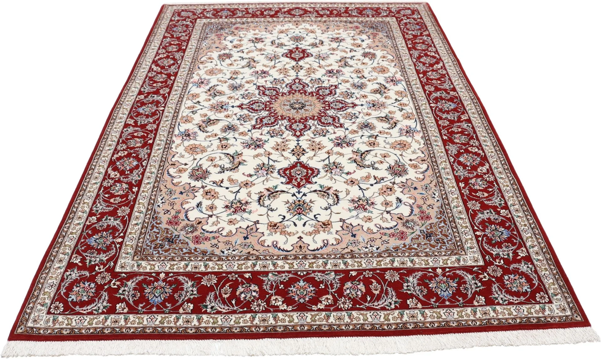 perserteppich-isfahan-157-x-230-cm-schurwolle-seide-handgeknupft-36 Hand-Knotted Wool & Silk Isfahan Persian Rug, 157 × 230 cm