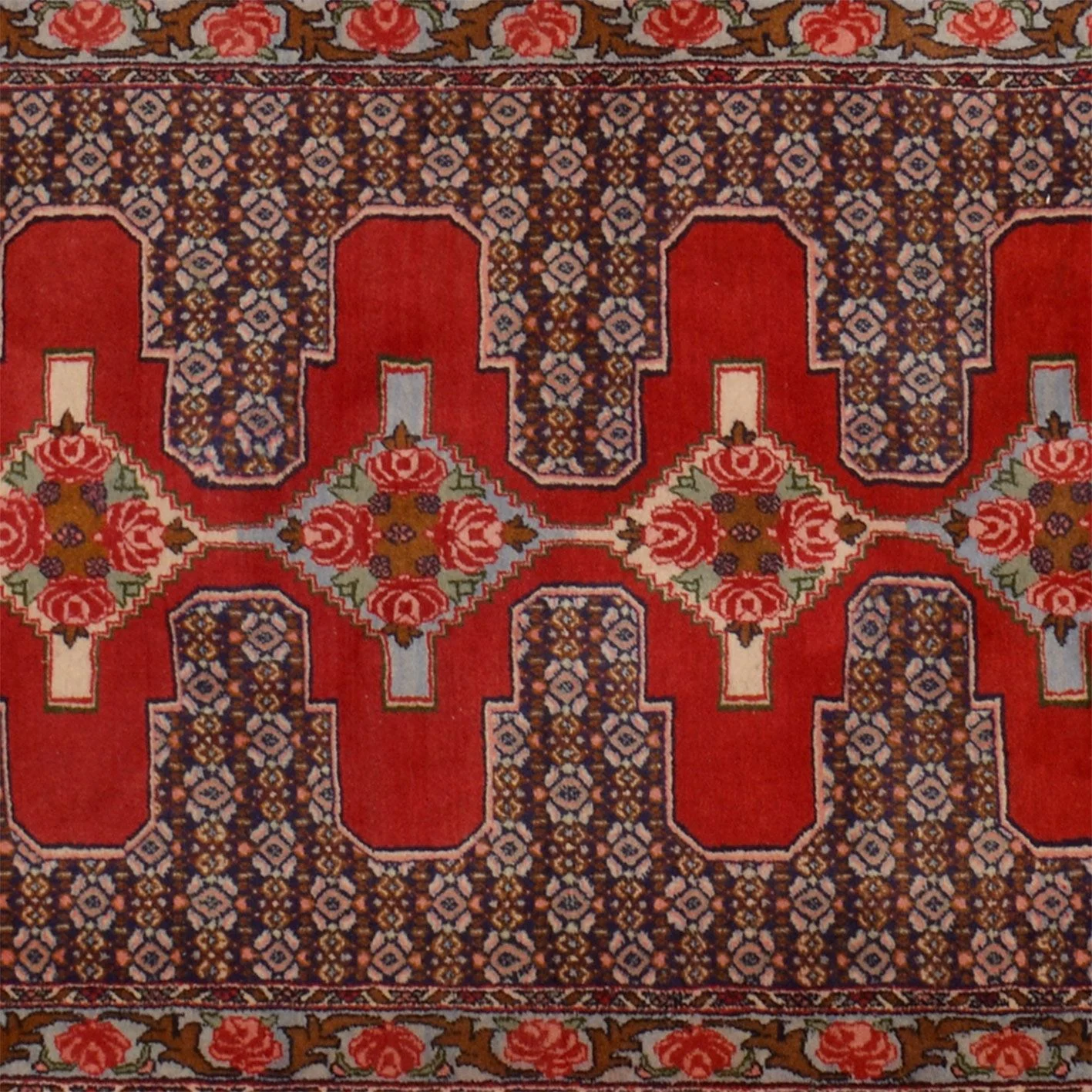 Hand-Knotted Wool Senneh Persian Rug, 95 × 335 cm