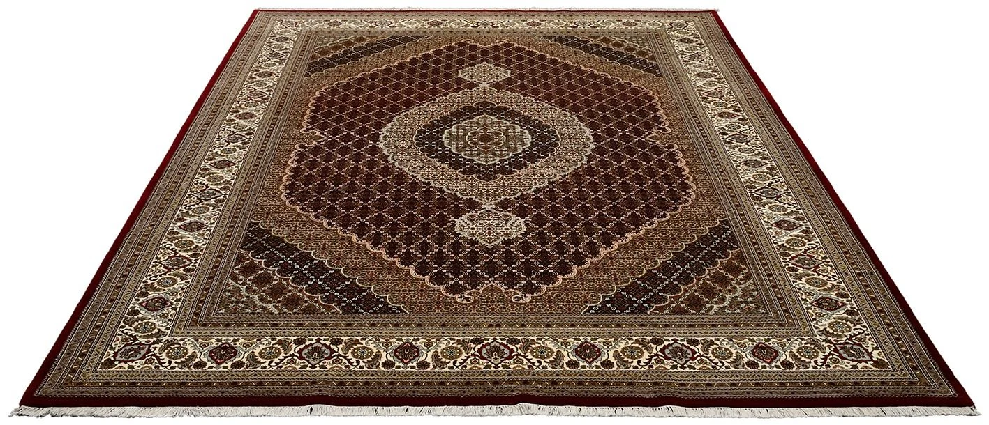 Tabriz Indian Rug — hand-knotted, 253 × 353 cm, Wool & Silk