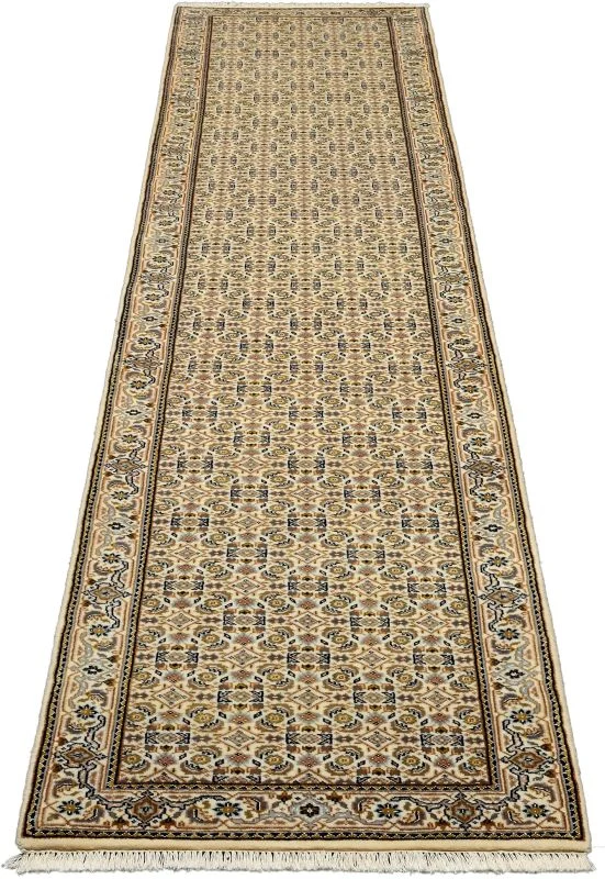 Tabriz Indian Rug 83 × 404 cm, Wool & Silk, hand-knotted