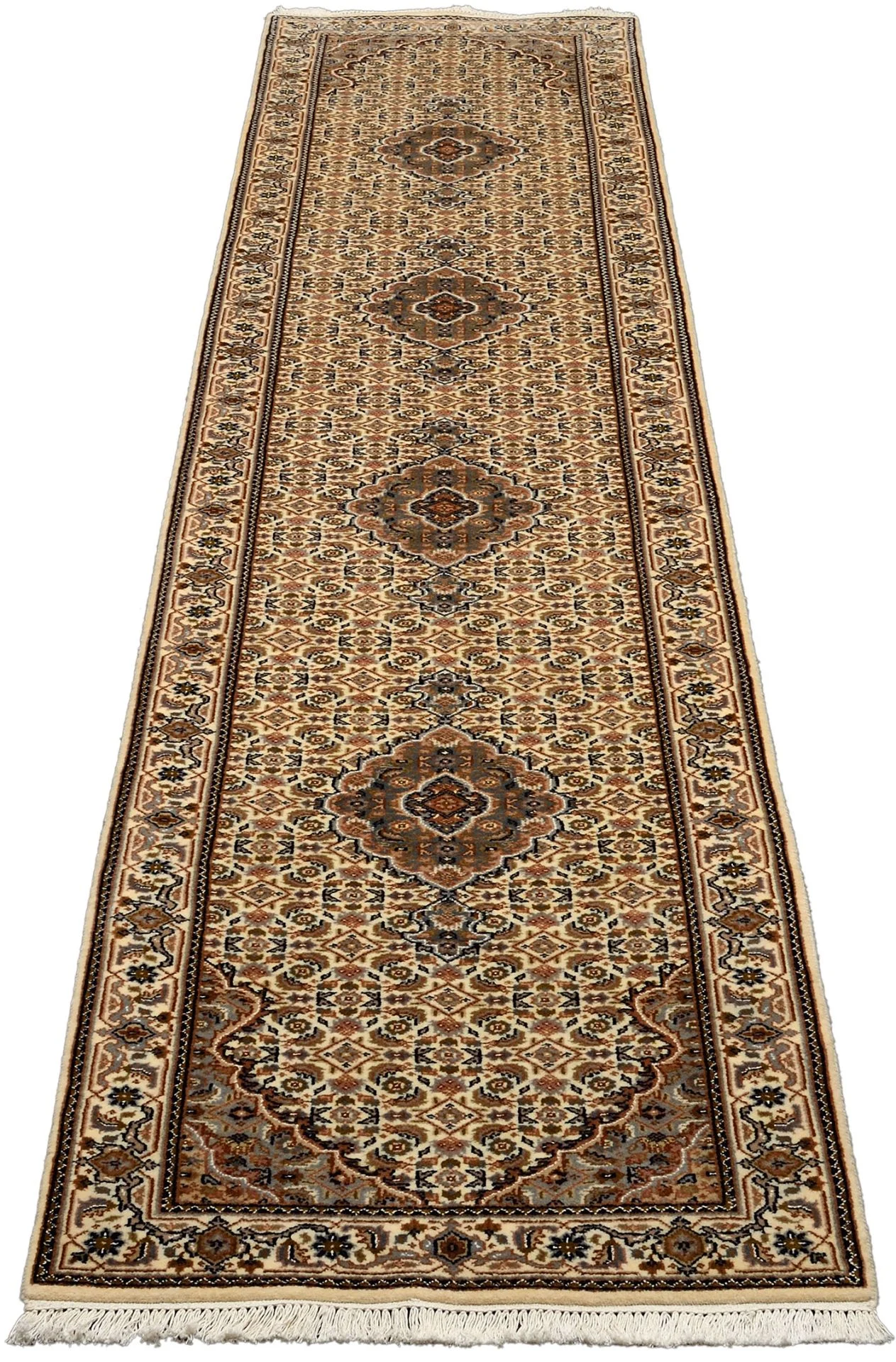 Tabriz Indian Rug 80 × 401 cm, Wool & Silk, hand-knotted
