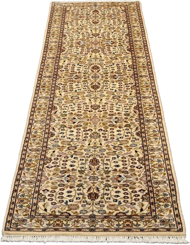 Tabriz Indian Rug 87 × 341 cm, Wool & Silk, hand-knotted