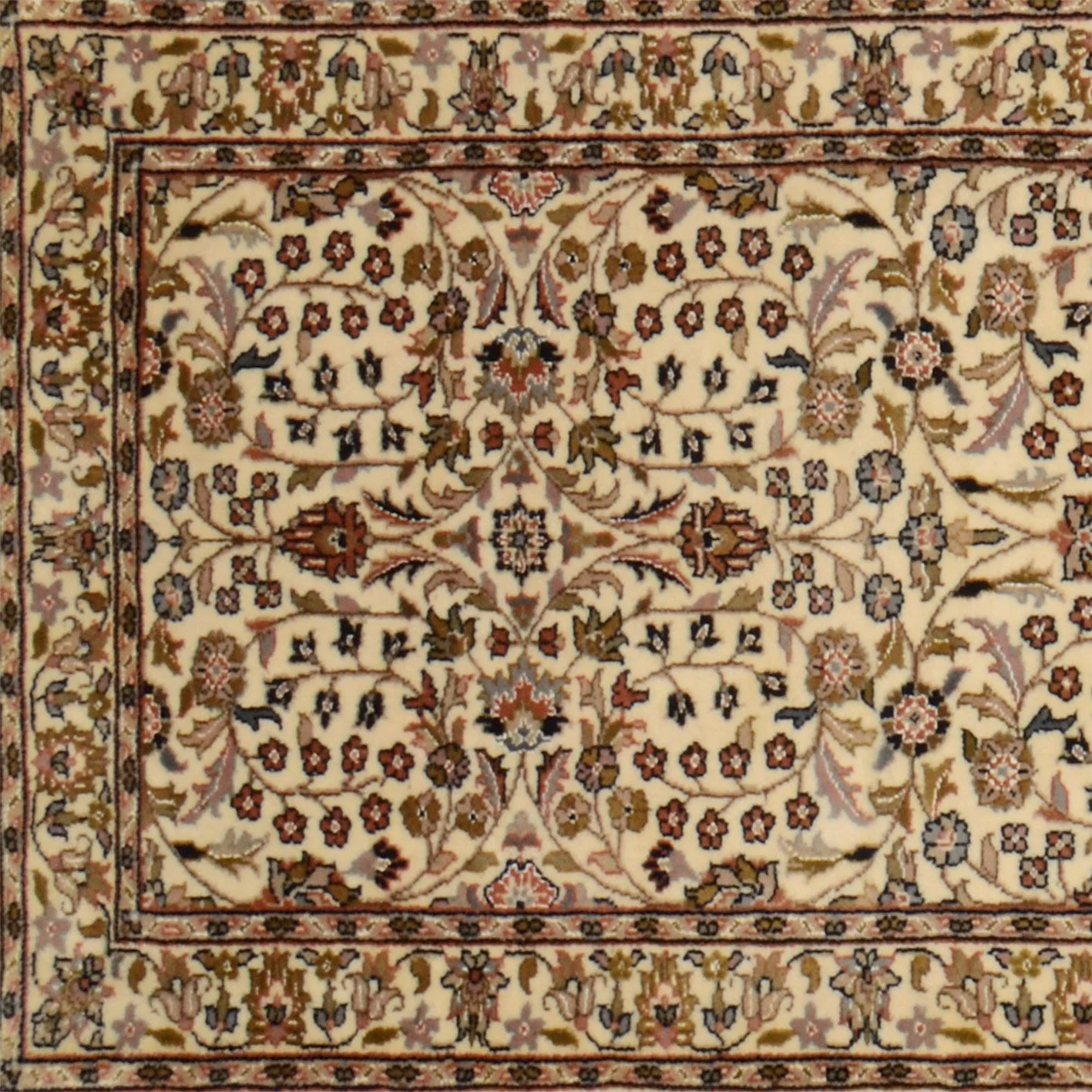 Tabriz Indian Rug 87 × 341 cm, Wool & Silk, hand-knotted