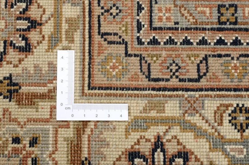 Hand-Knotted Wool & Silk Tabriz Indian Rug, 201 × 295 cm