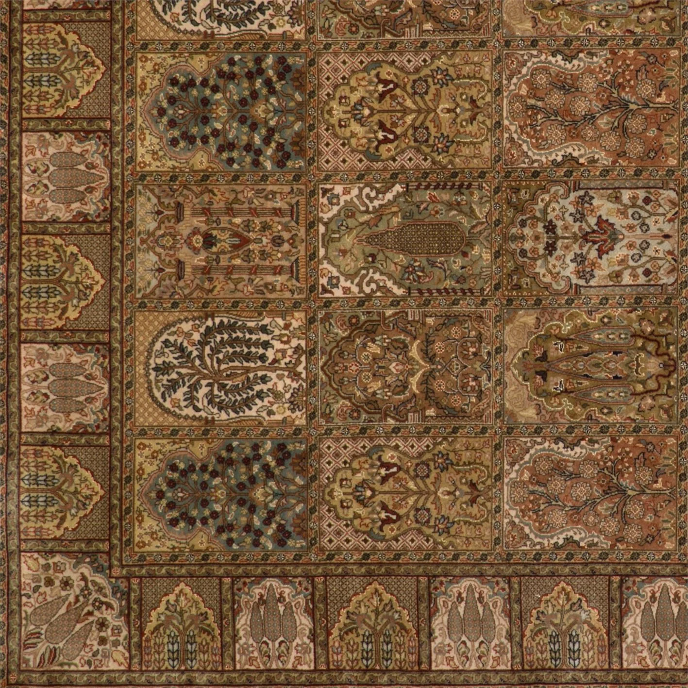 orientteppich-ghom-206-x-302-cm-schurwolle-handgeknupft-6 Hand-Knotted Wool Qom Indian Rug, 206 × 302 cm