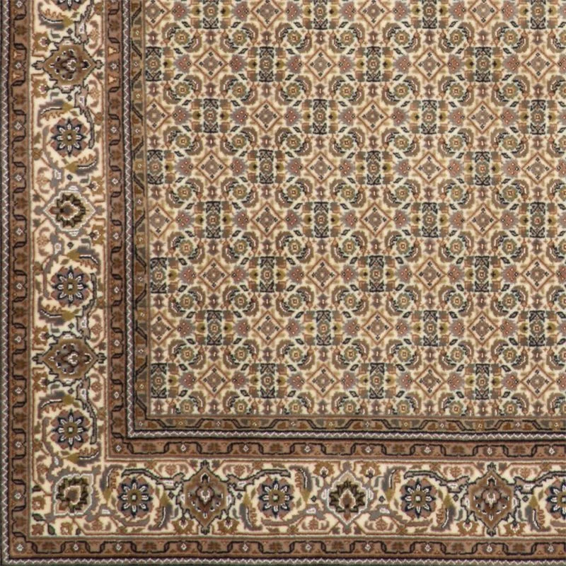 Hand-Knotted Wool Bijar Indian Rug, 200 × 305 cm