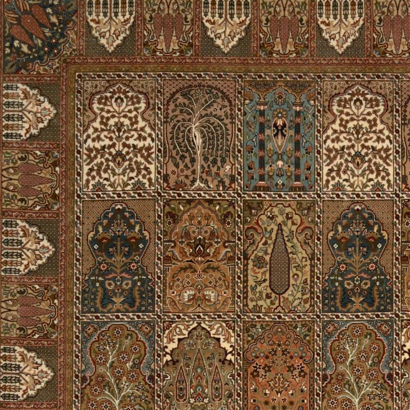 Qom Indian Rug 255 × 311 cm, Wool, hand-knotted