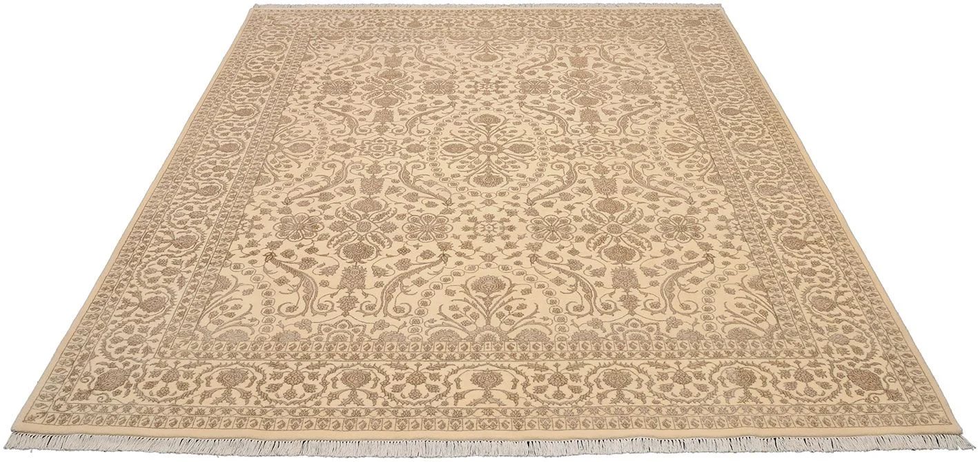 Hand-Knotted Wool Tabriz Indian Rug, 250 × 300 cm