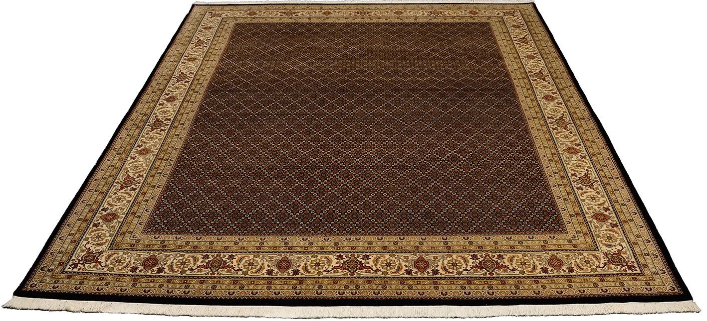 Hand-Knotted Wool & Silk Tabriz Indian Rug, 254 × 308 cm