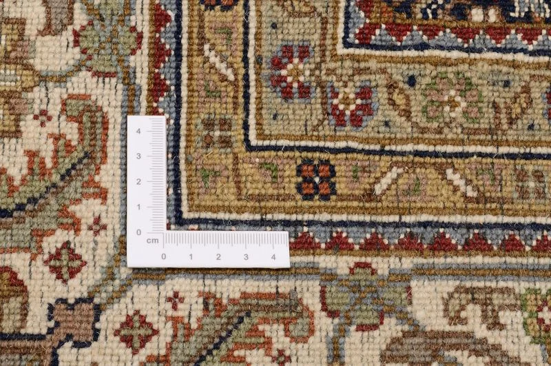 Hand-Knotted Wool & Silk Tabriz Indian Rug, 204 × 310 cm