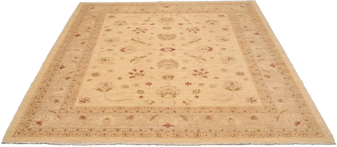 Hand-Knotted Wool Ziegler Pakistani Rug, 255 × 302 cm